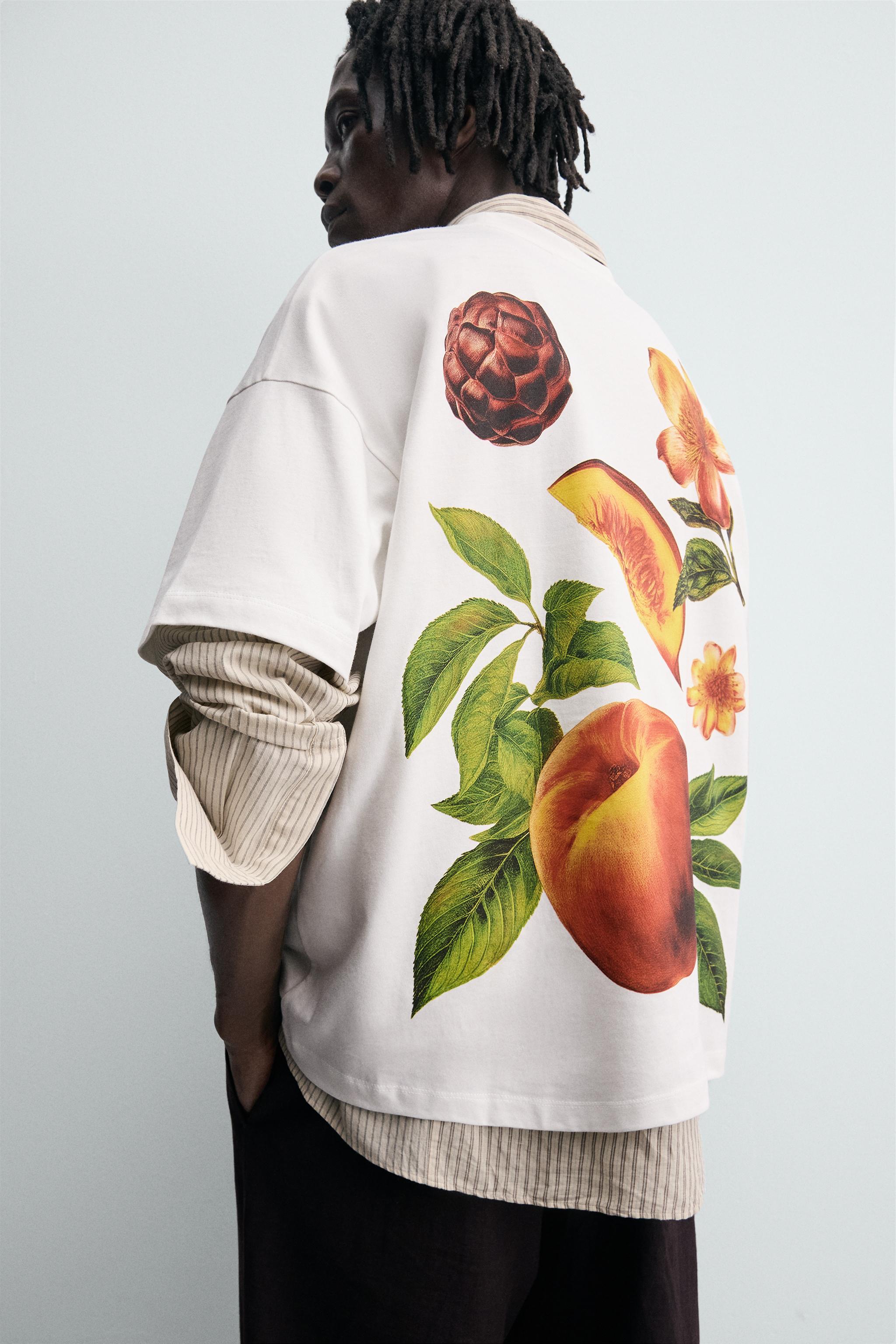 PEACH PRINT T-SHIRT