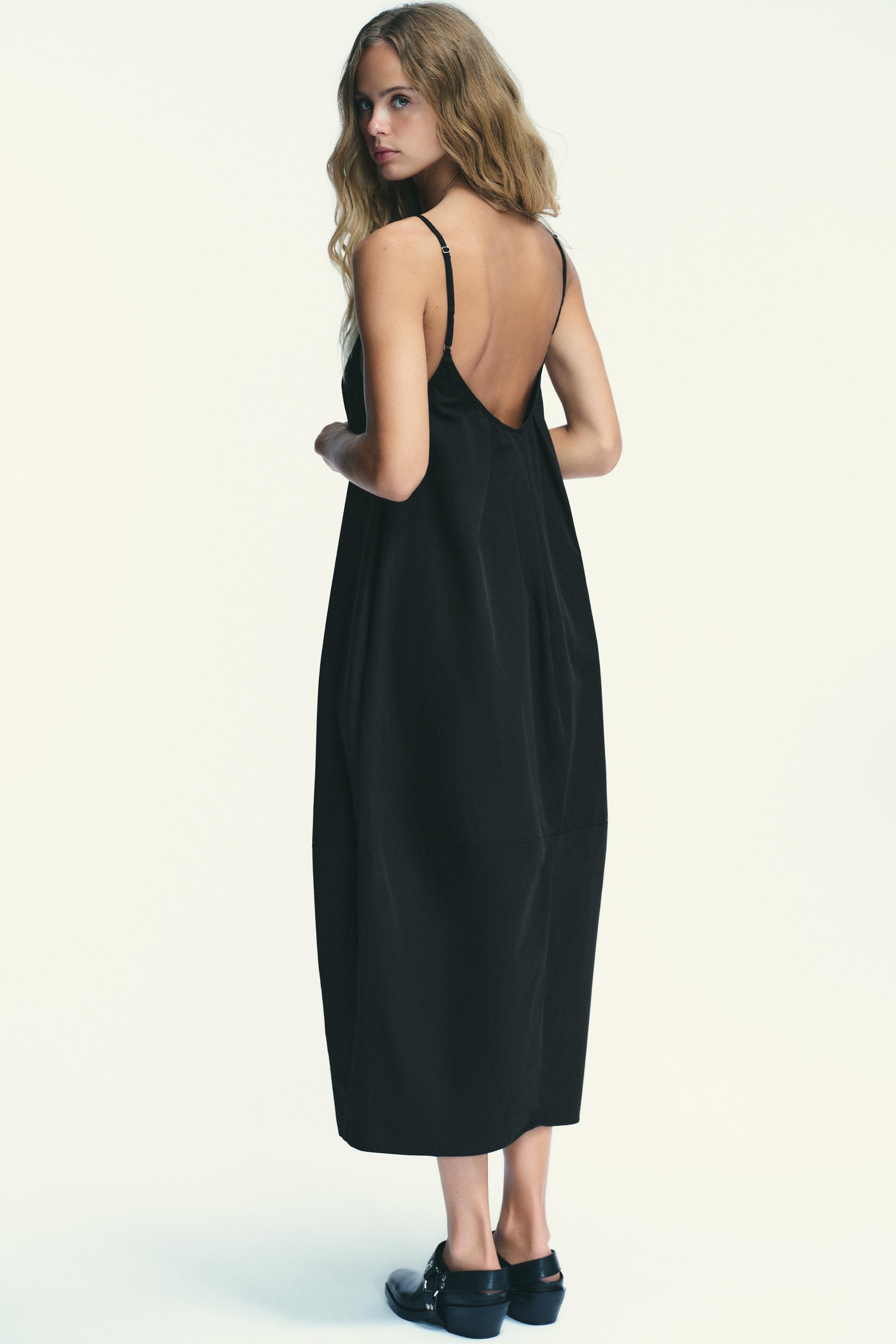 MIDI DRESS WITH BACK PLEAT