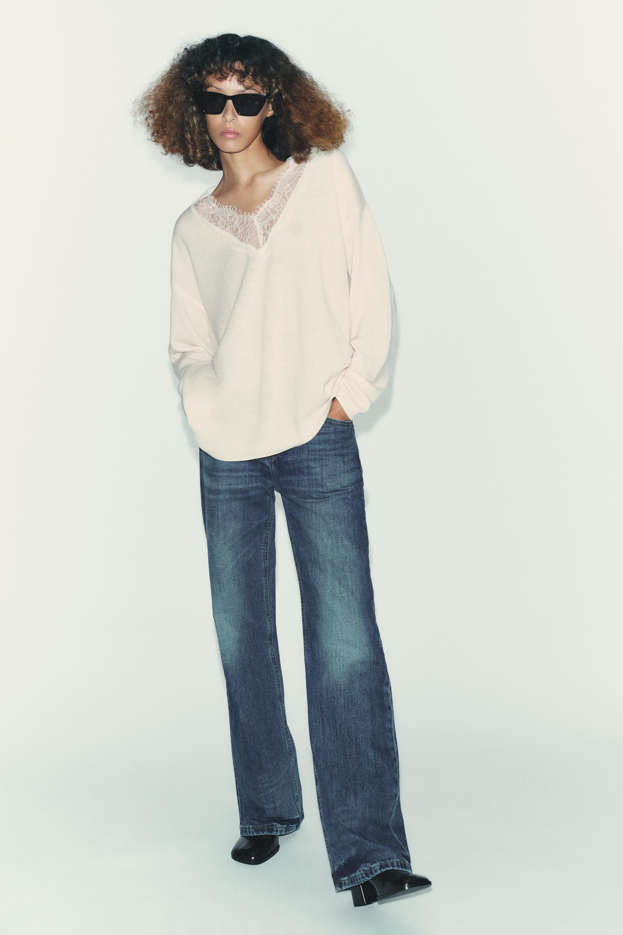 WOOL KNIT LACE SWEATER