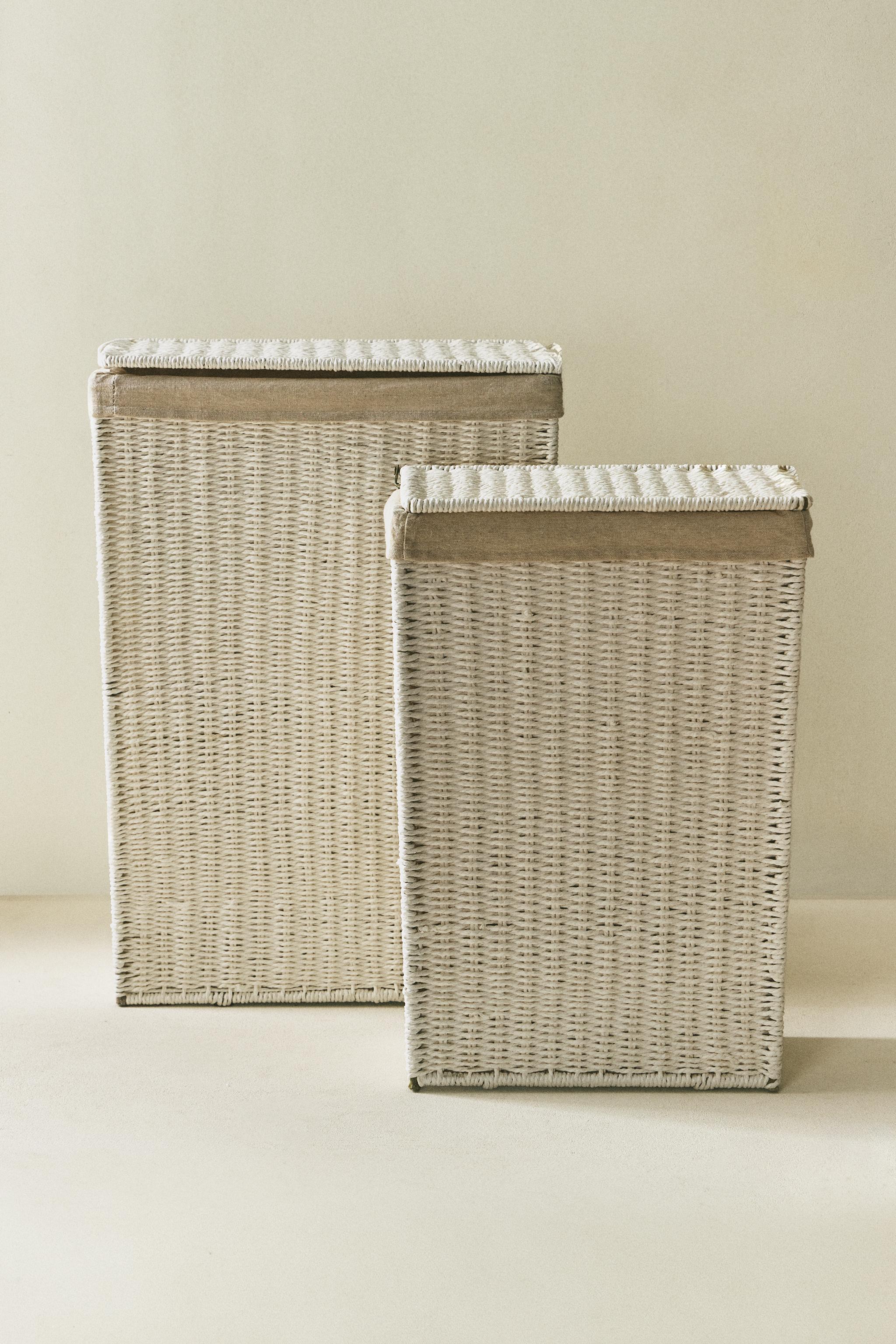 FABRIC-LINED LAUNDRY HAMPER