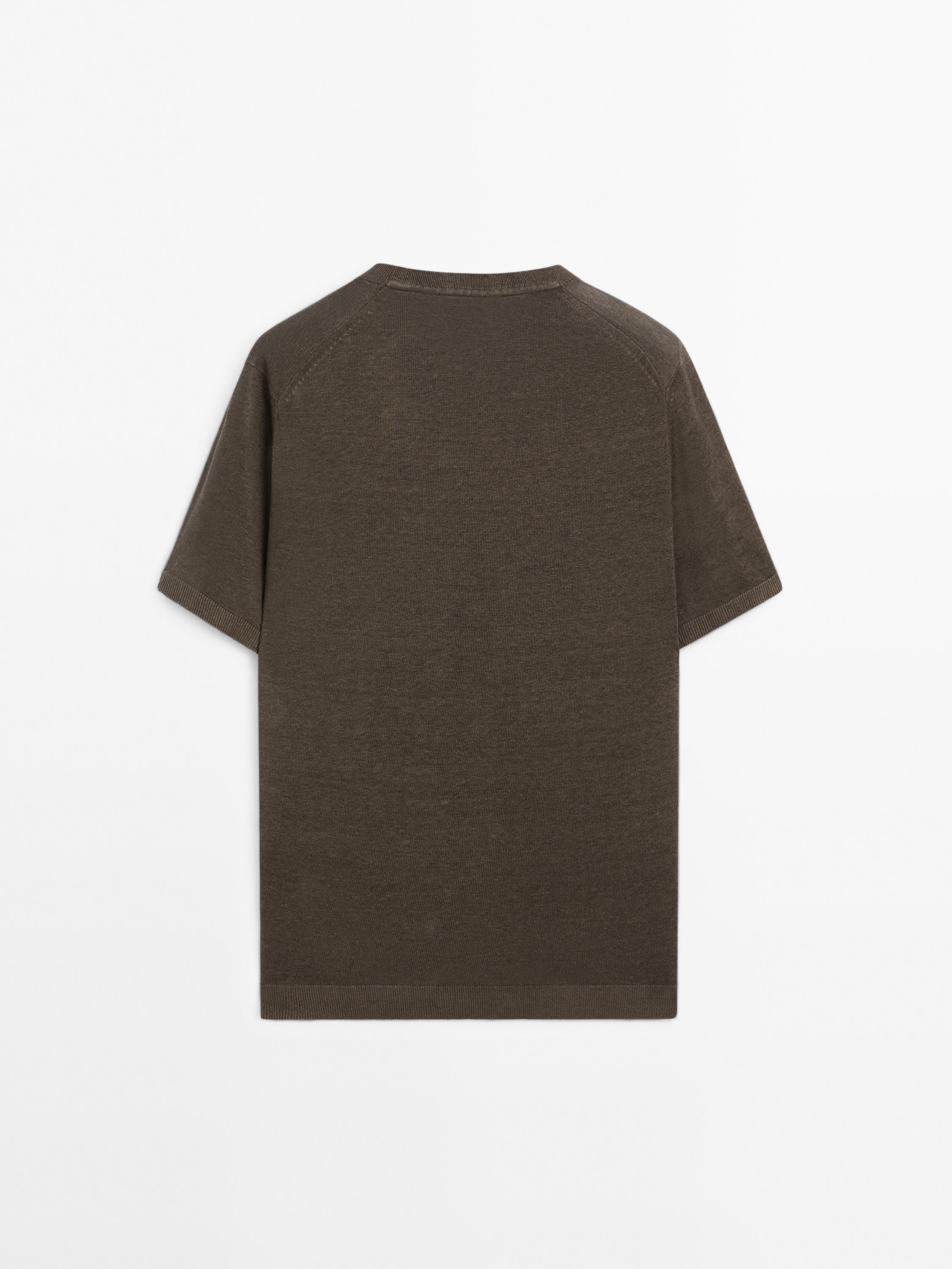 100% linen short sleeve knit T-shirt