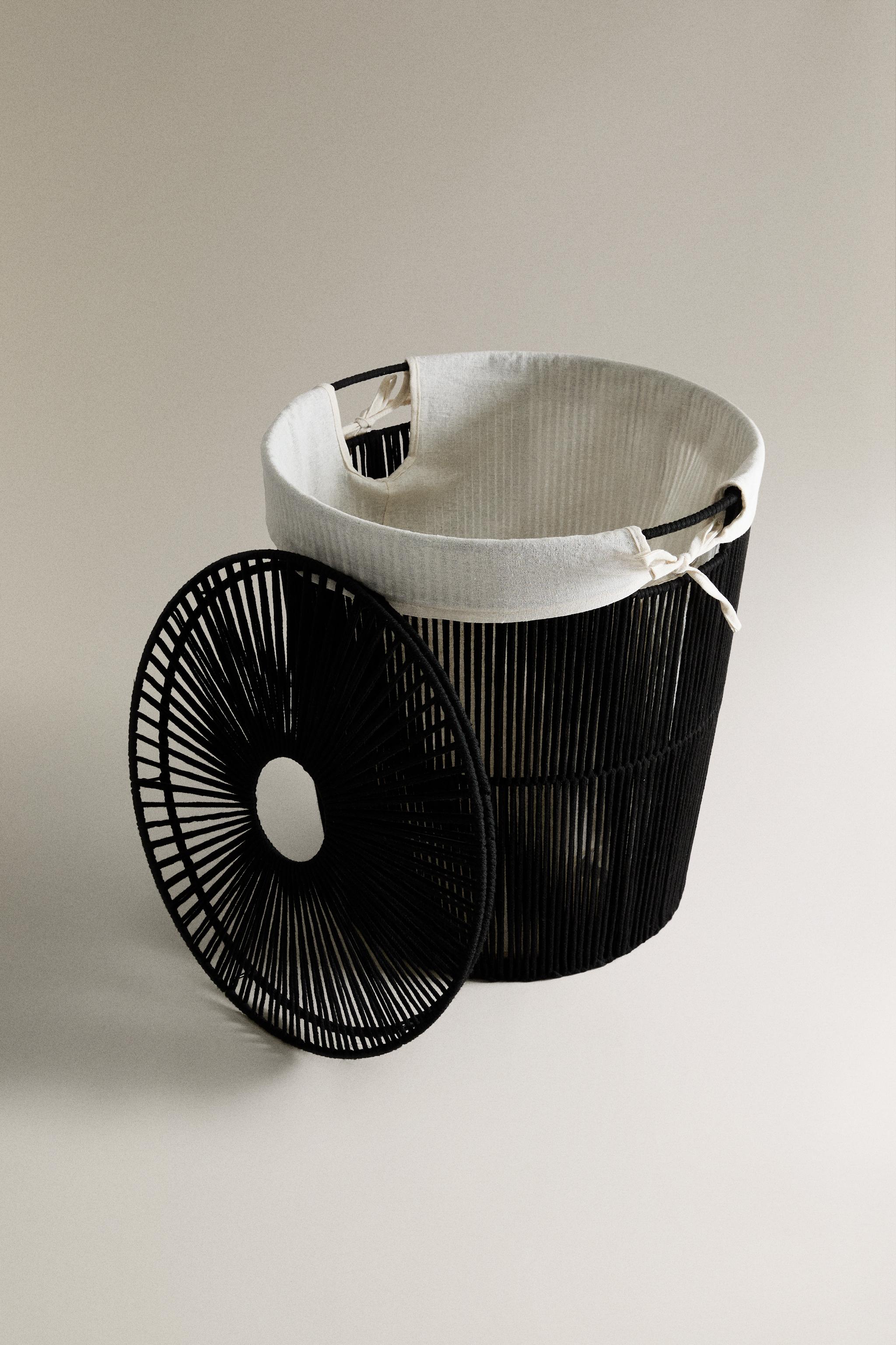 FABRIC-LINED LAUNDRY HAMPER