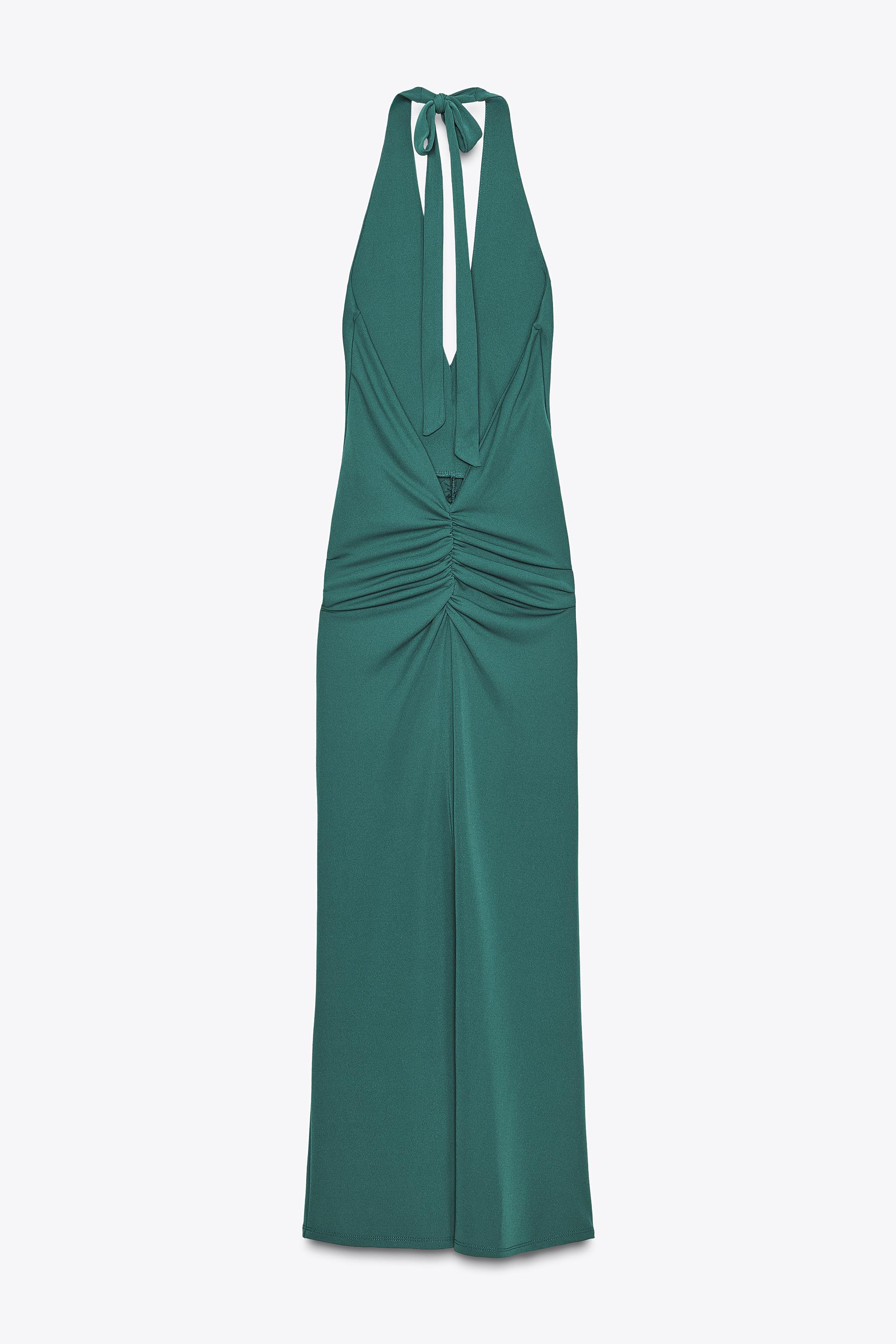 RUCHED HALTER MAXI DRESS
