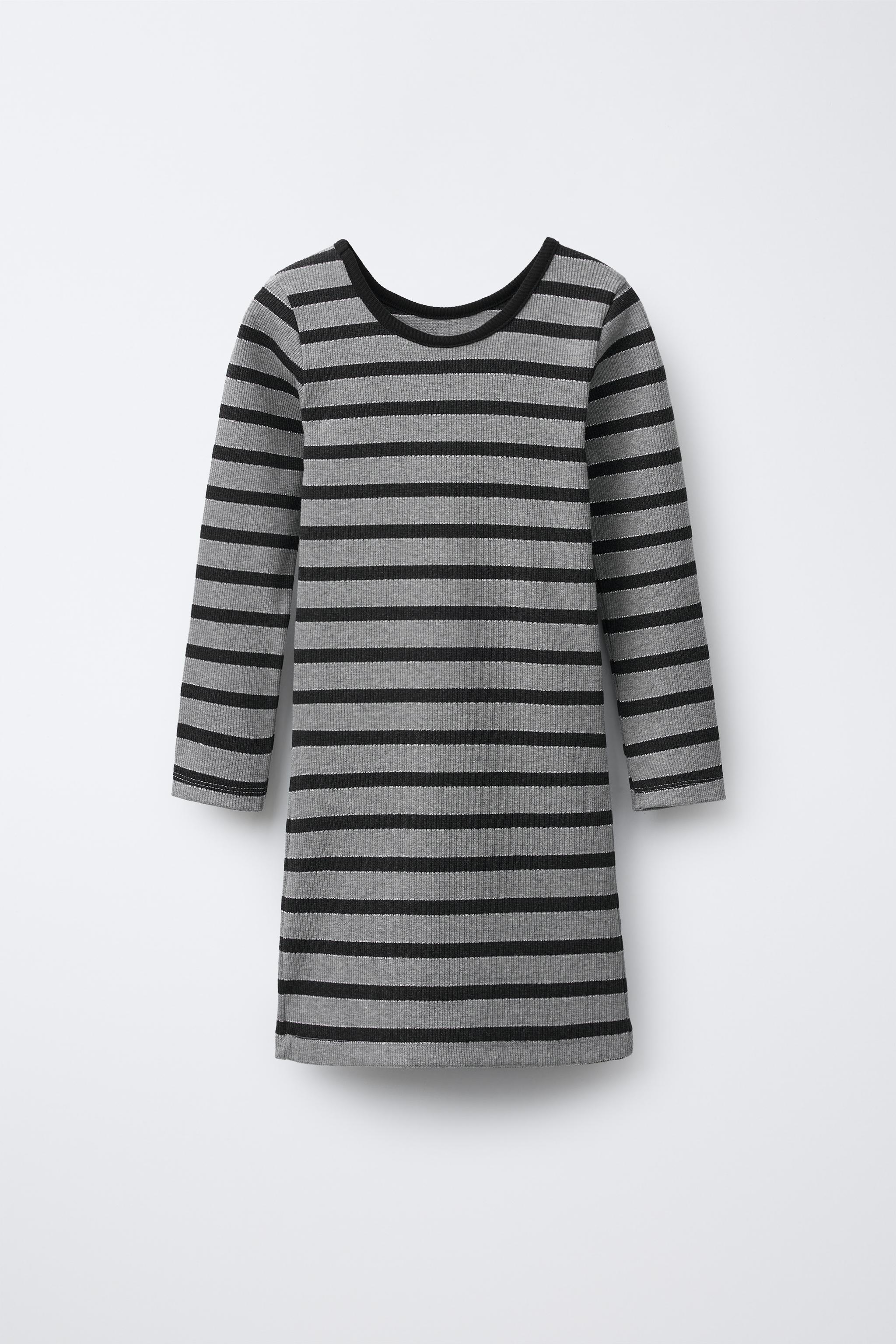 SPARKLY STRIPED RIBBED DRESS