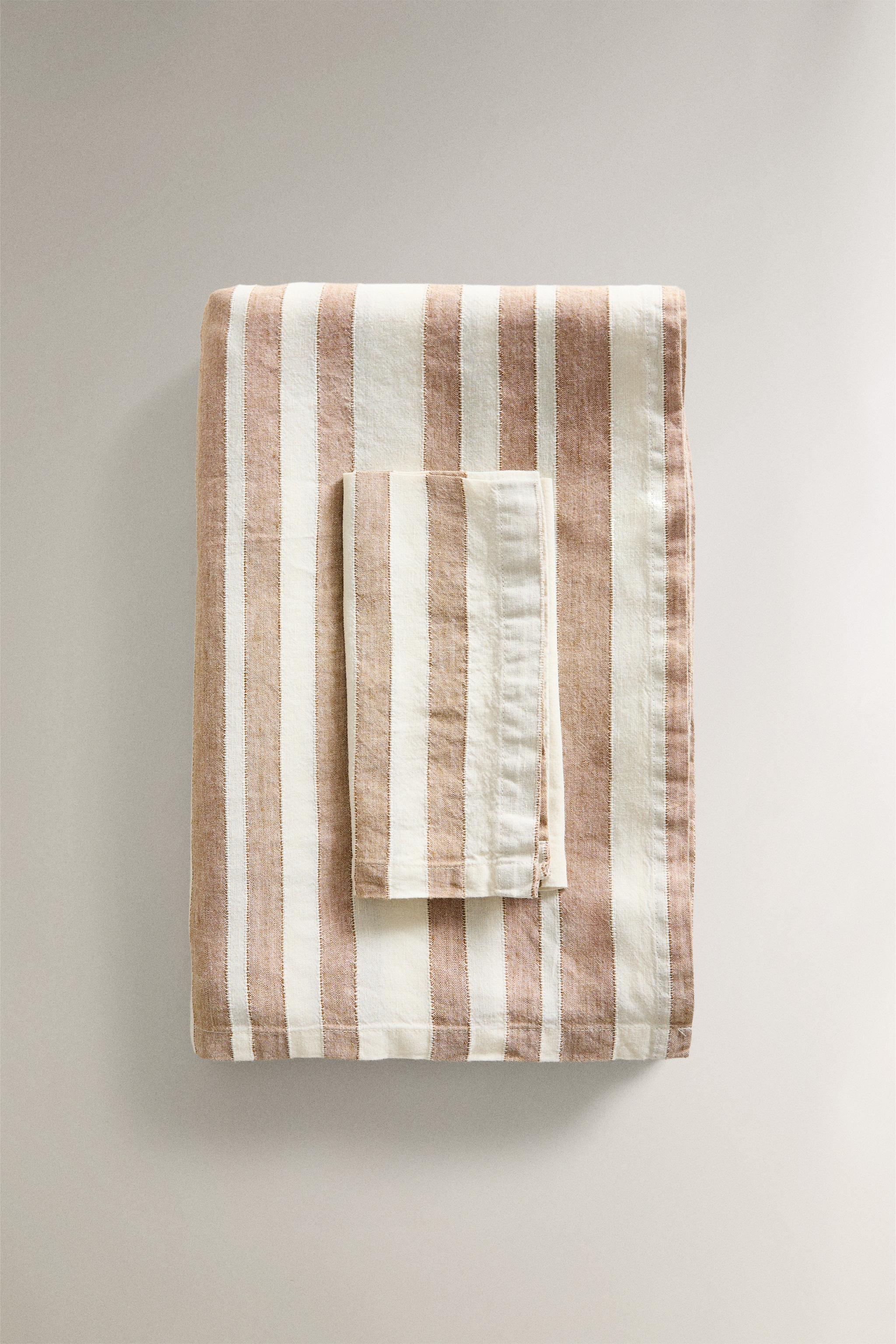 STRIPED LINEN TABLECLOTH