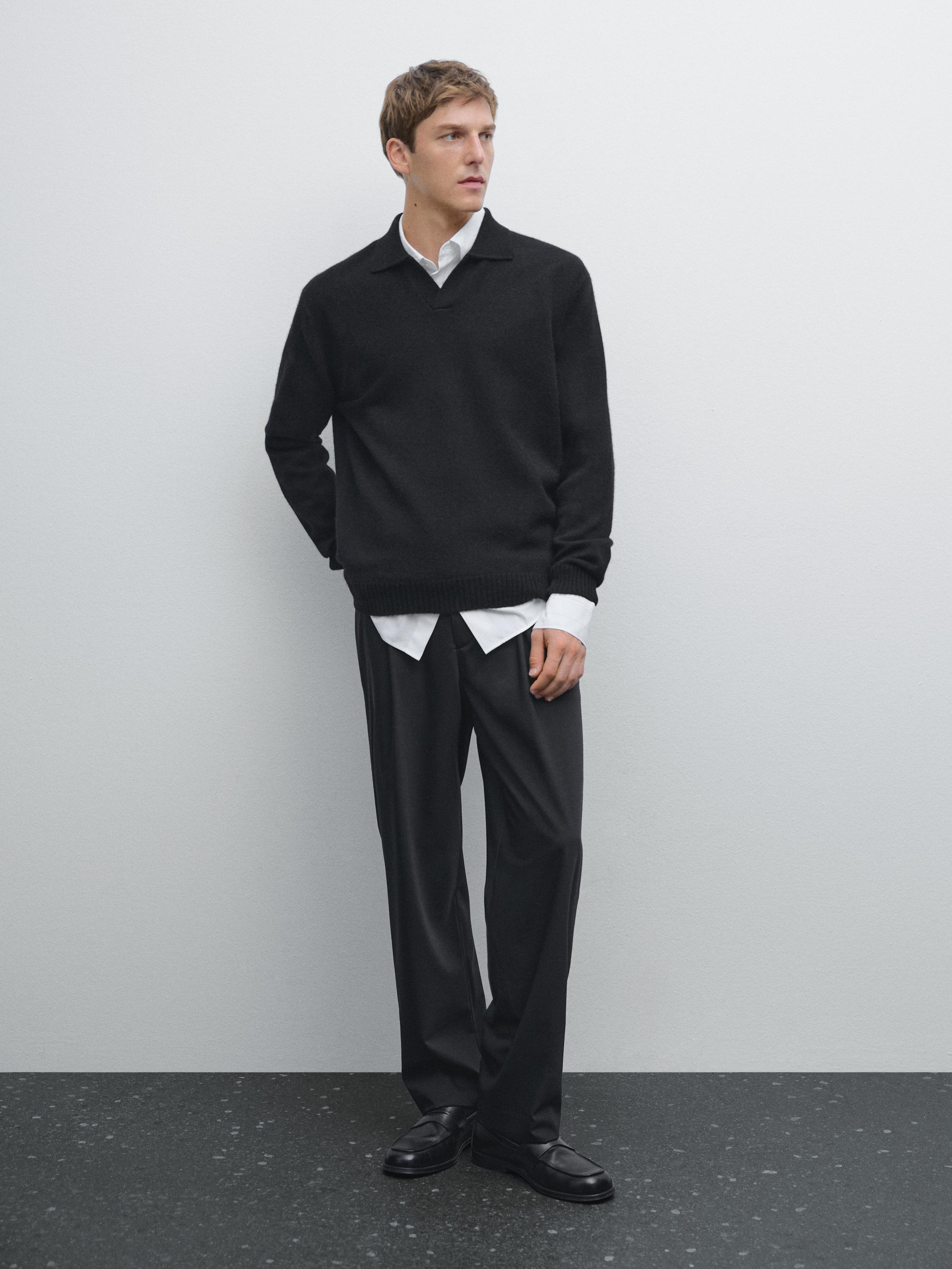 Knit 100% cashmere V-neck sweater