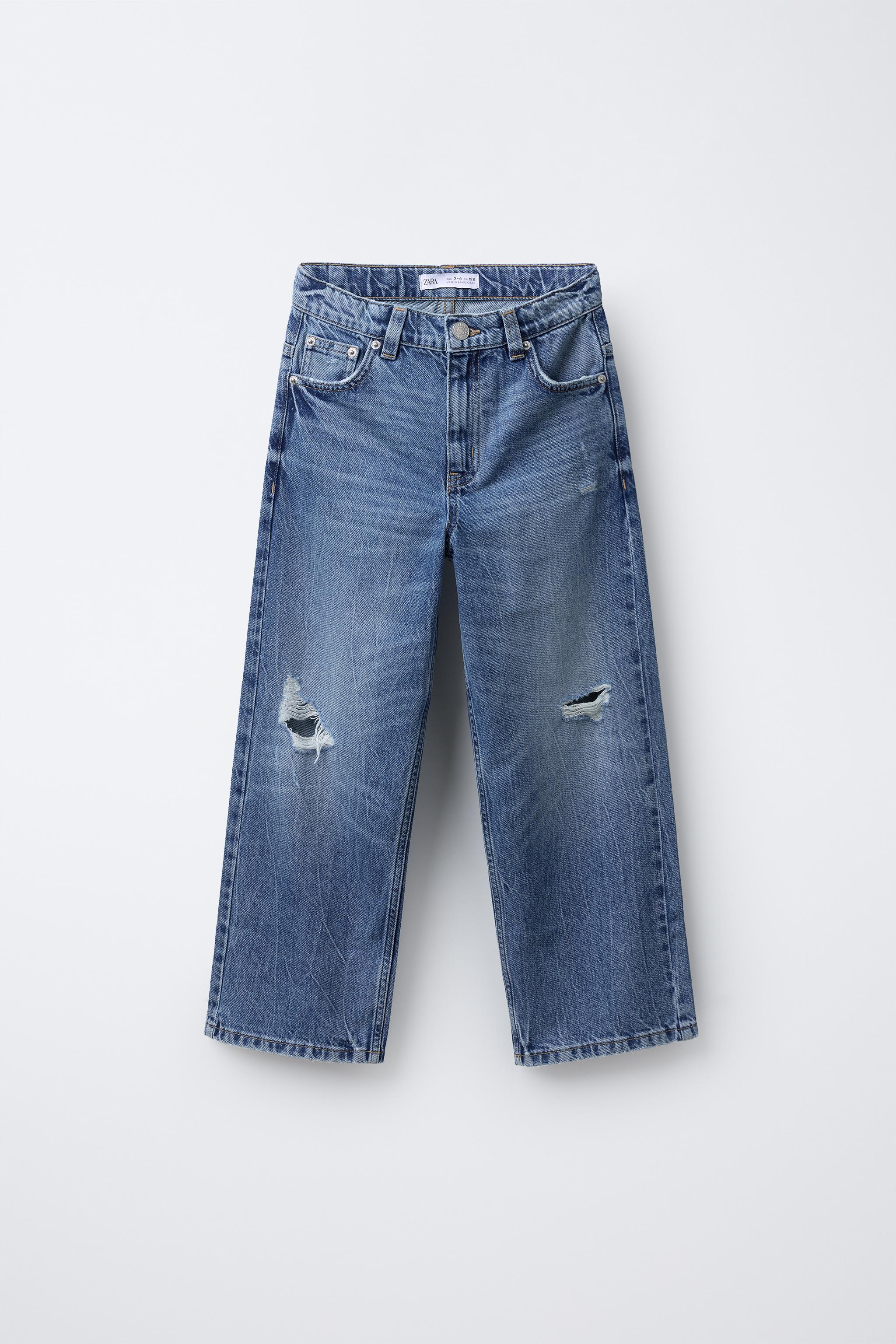 RIPPED WIDE LEG JEANS