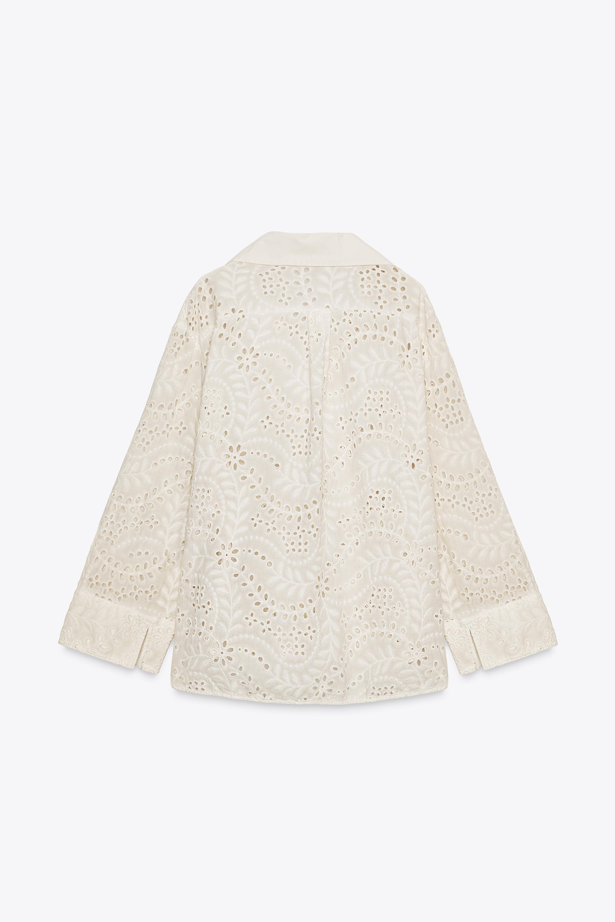 ZW COLLECTION PERFORATED EMBROIDERY SHIRT