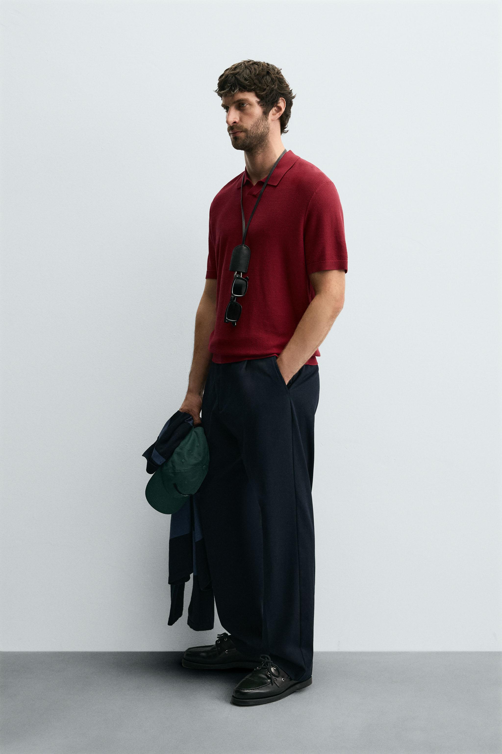 TEXTURED KNIT POLO SHIRT