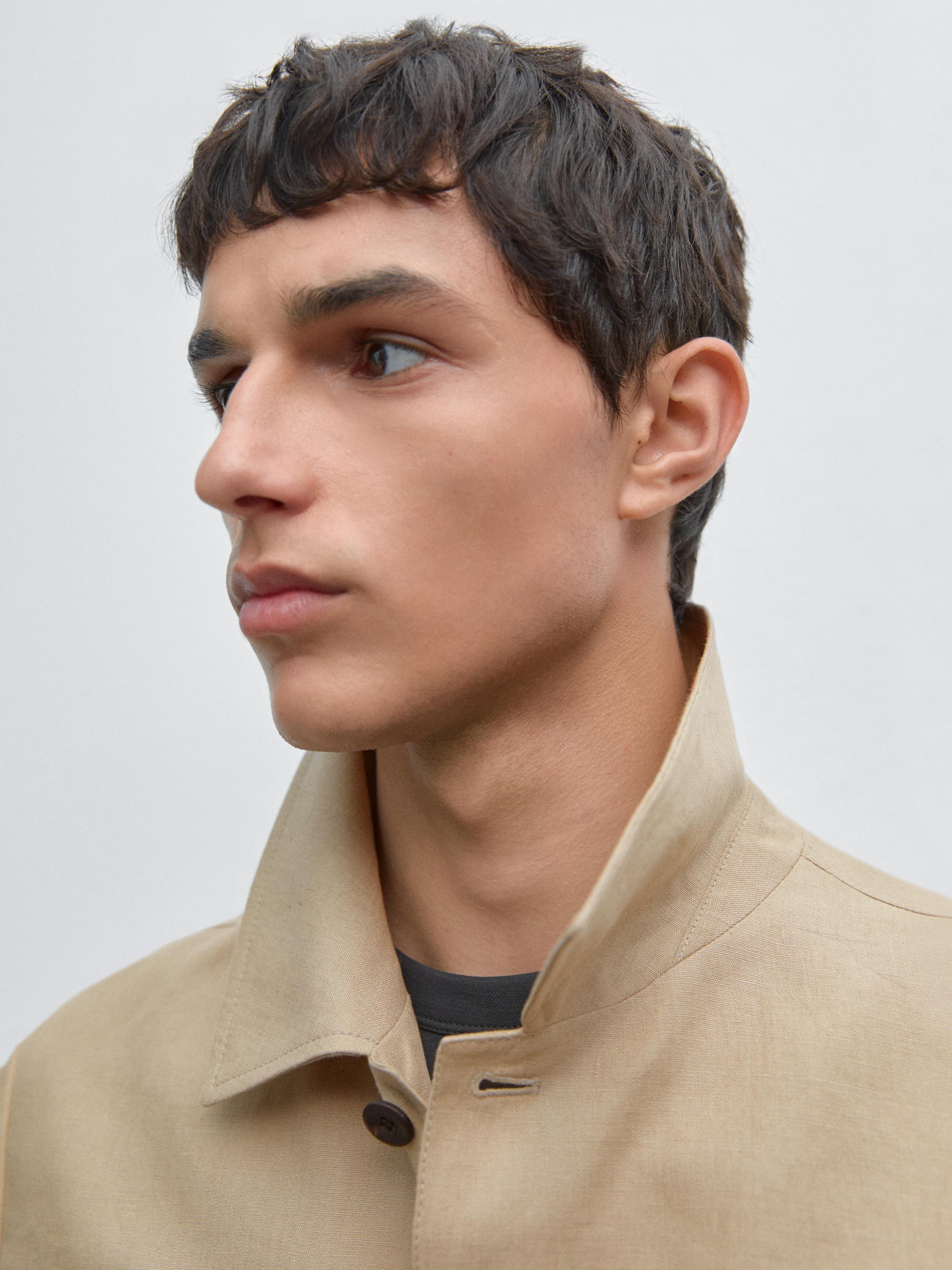 100% linen total look jacket