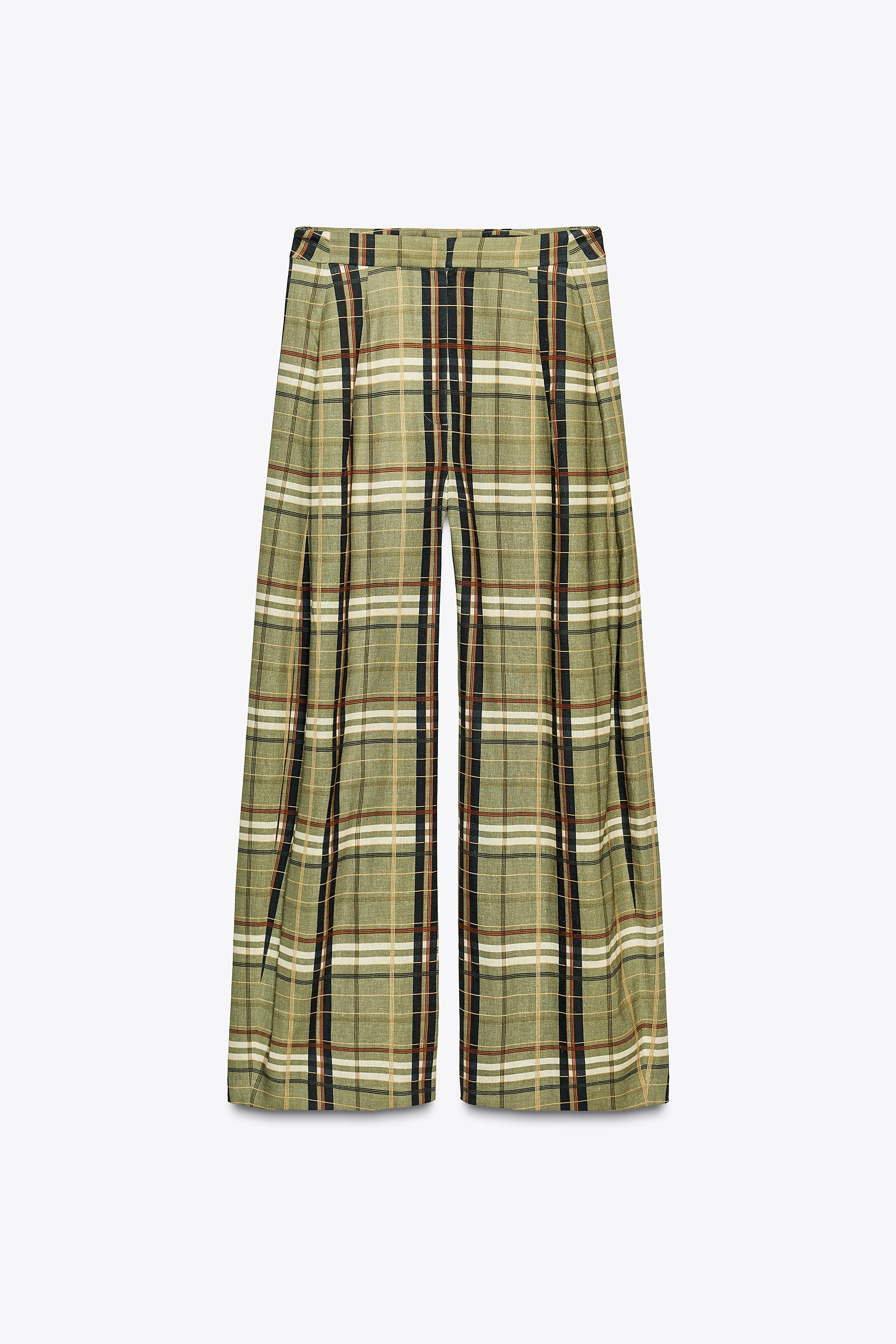 ZW COLLECTION LINEN CHECKERED PANTS