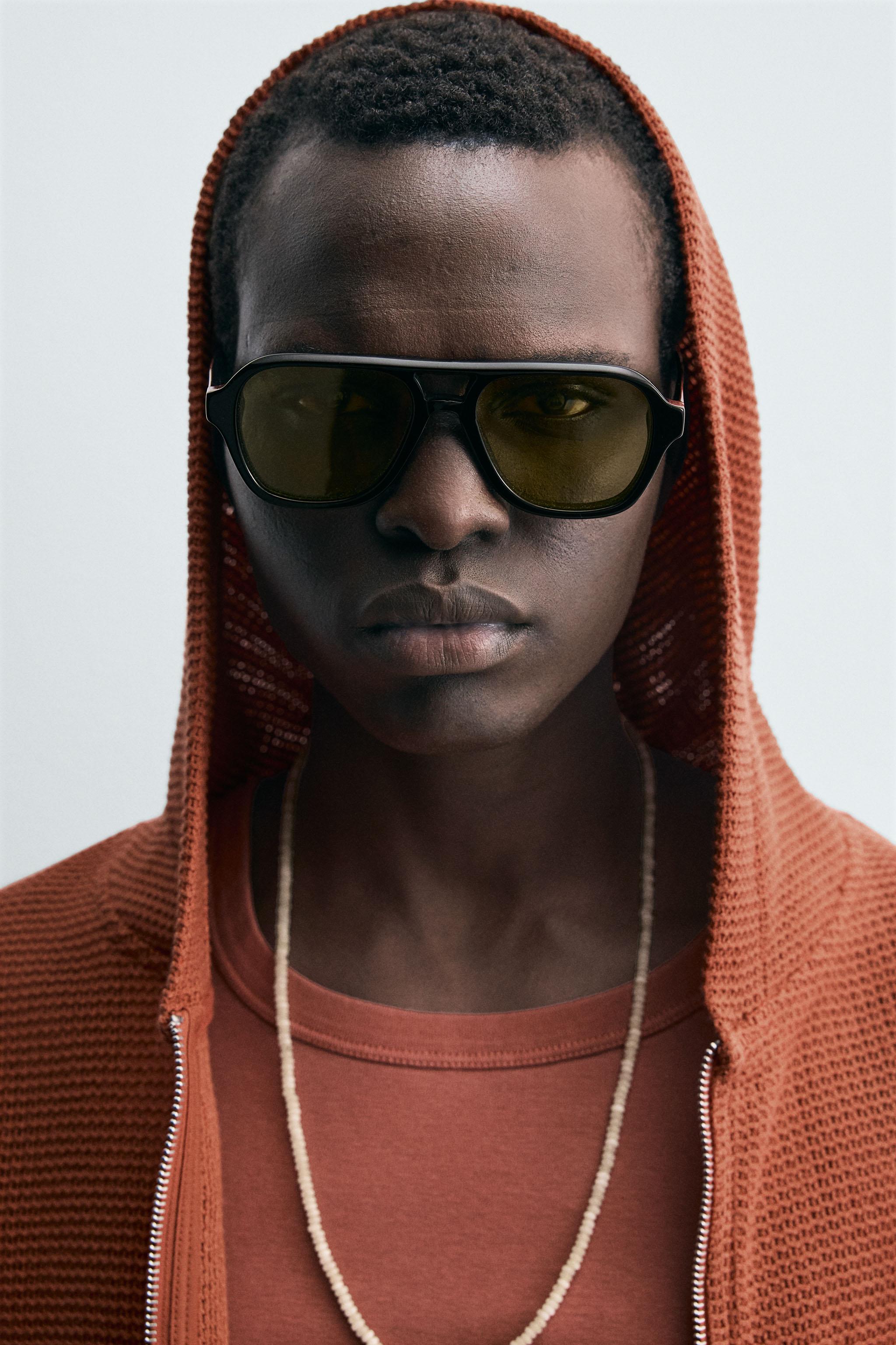 OPEN WEAVE HOODED SWEATSHIRT