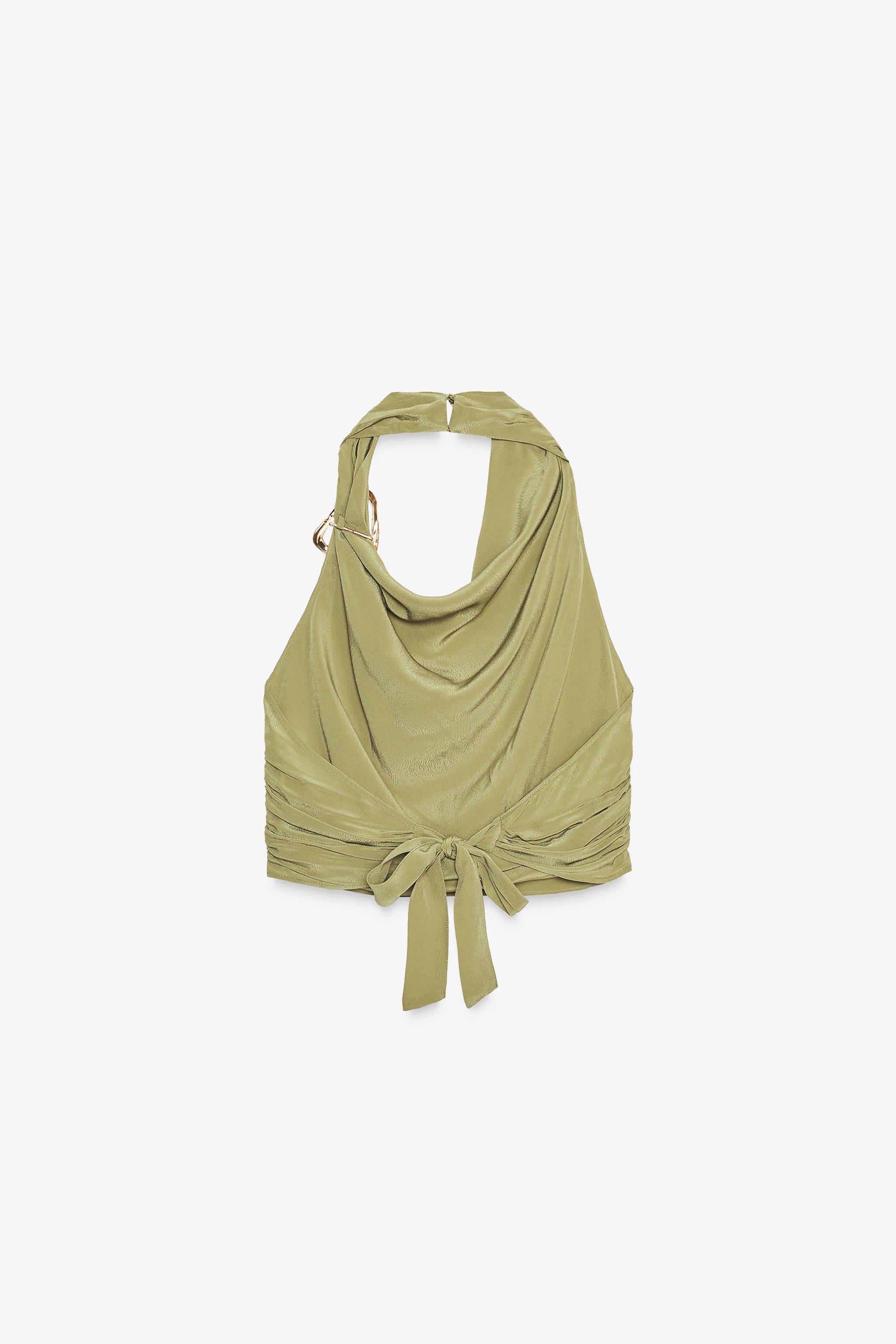 HALTER TOP GOLD HARDWARE TIE BACK