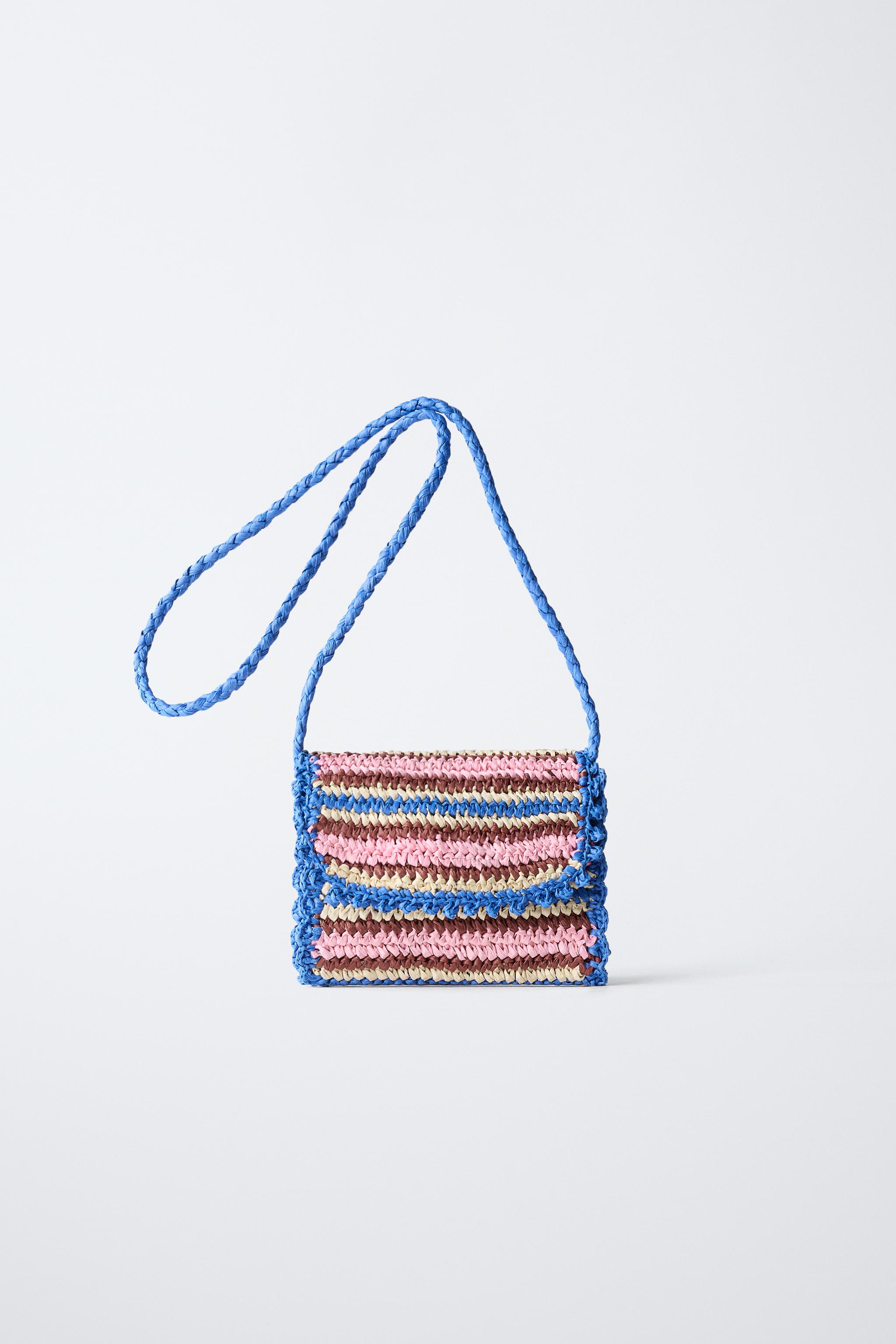 RAFFIA EFFECT CROSSBODY BAG