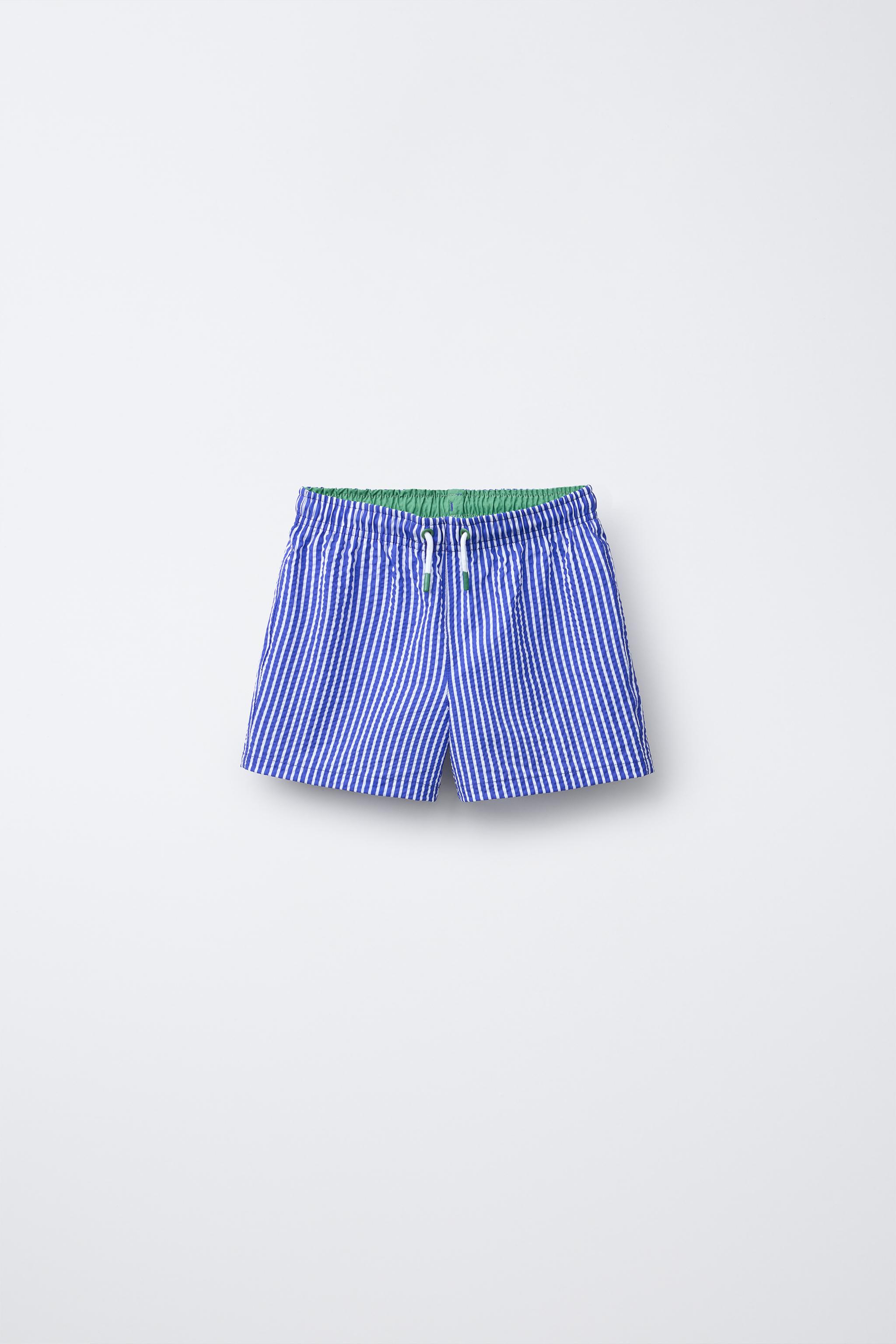 6-14 YEARS/ SEERSUCKER SWIM SHORTS