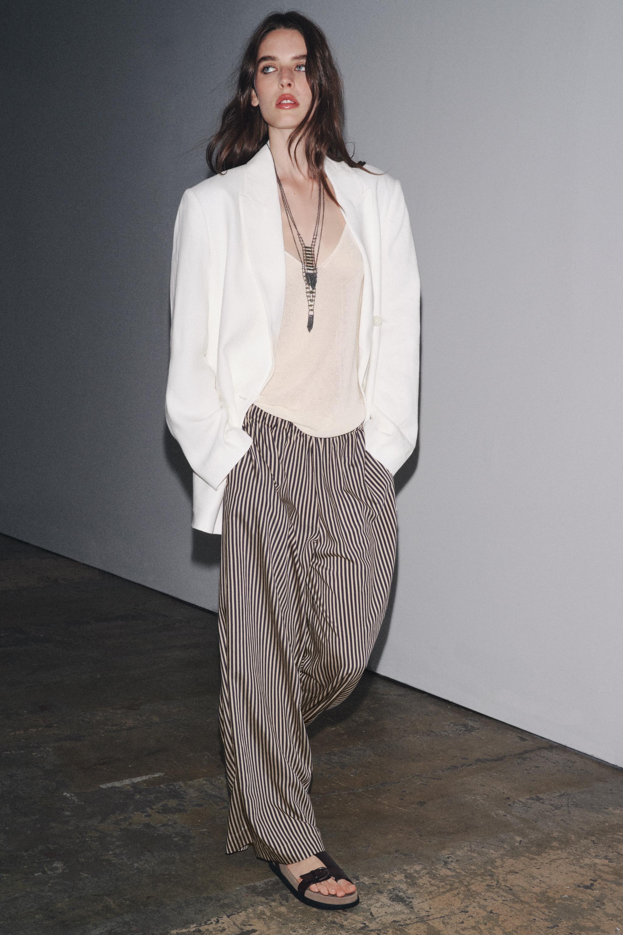 ZW COLLECTION STRIPED FLOWY PANTS