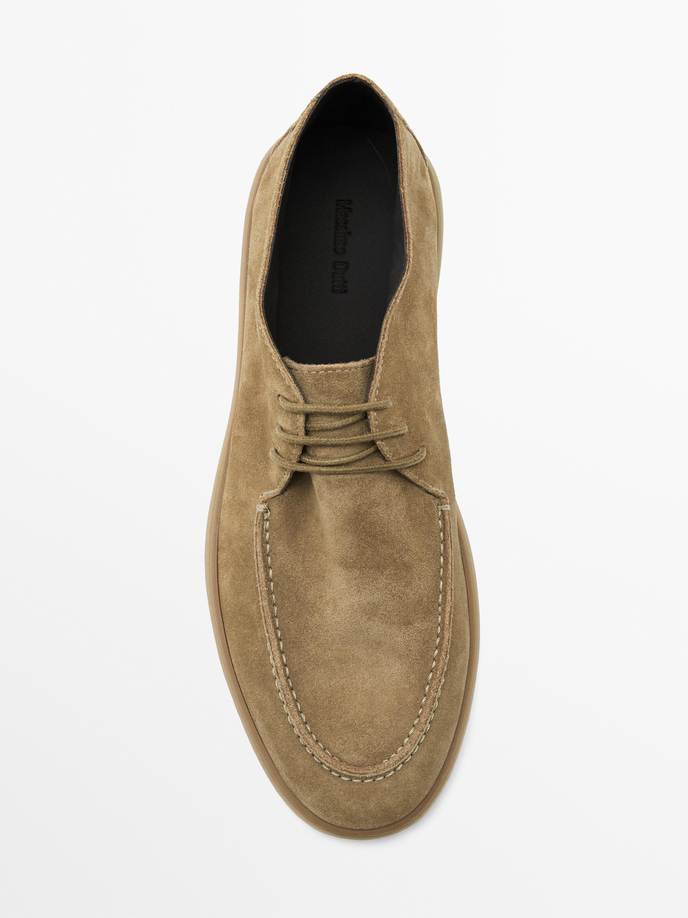 Soft split leather boot-style shoes