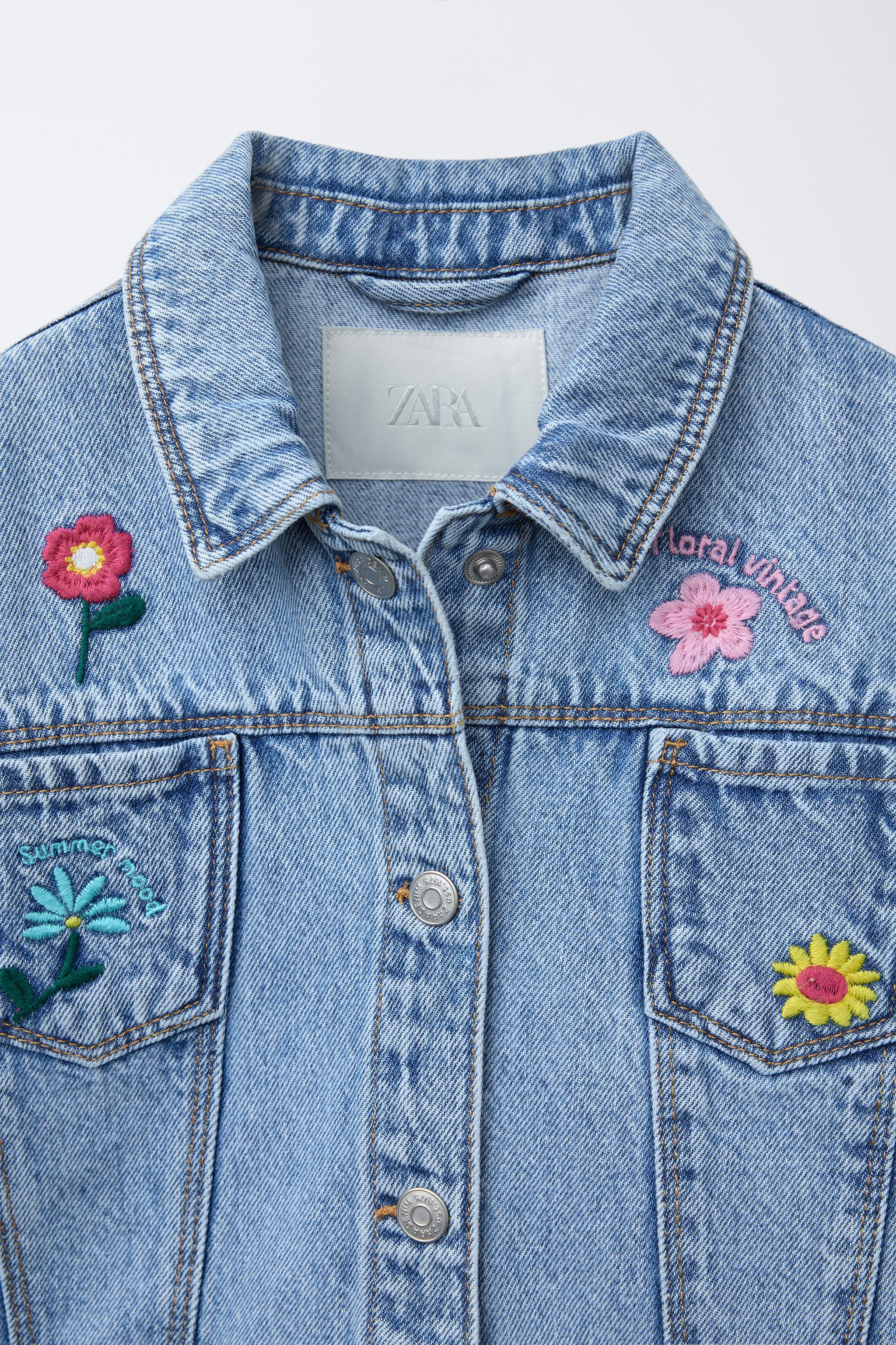 EMBROIDERED FLORAL DENIM JACKET