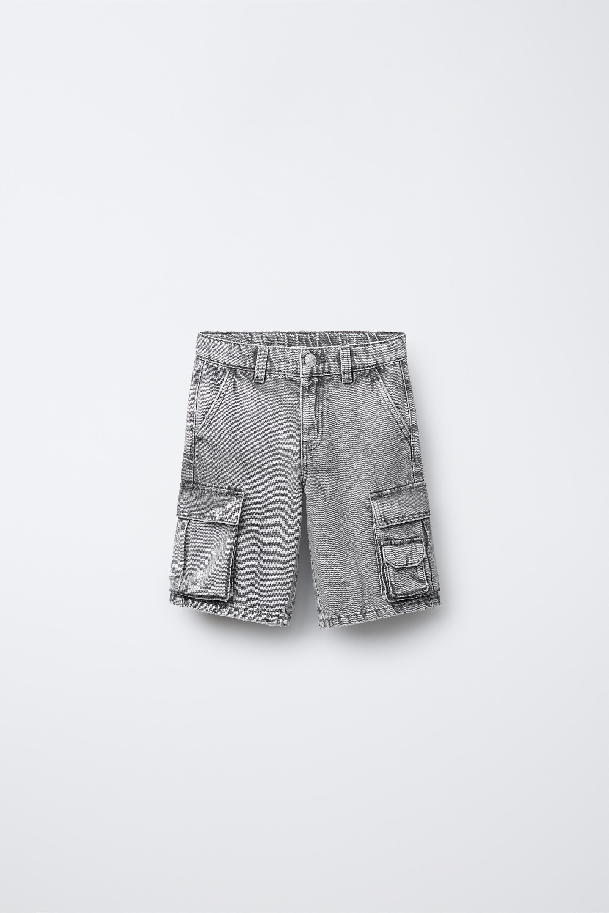 MULTICARGO WIDE DENIM SHORTS