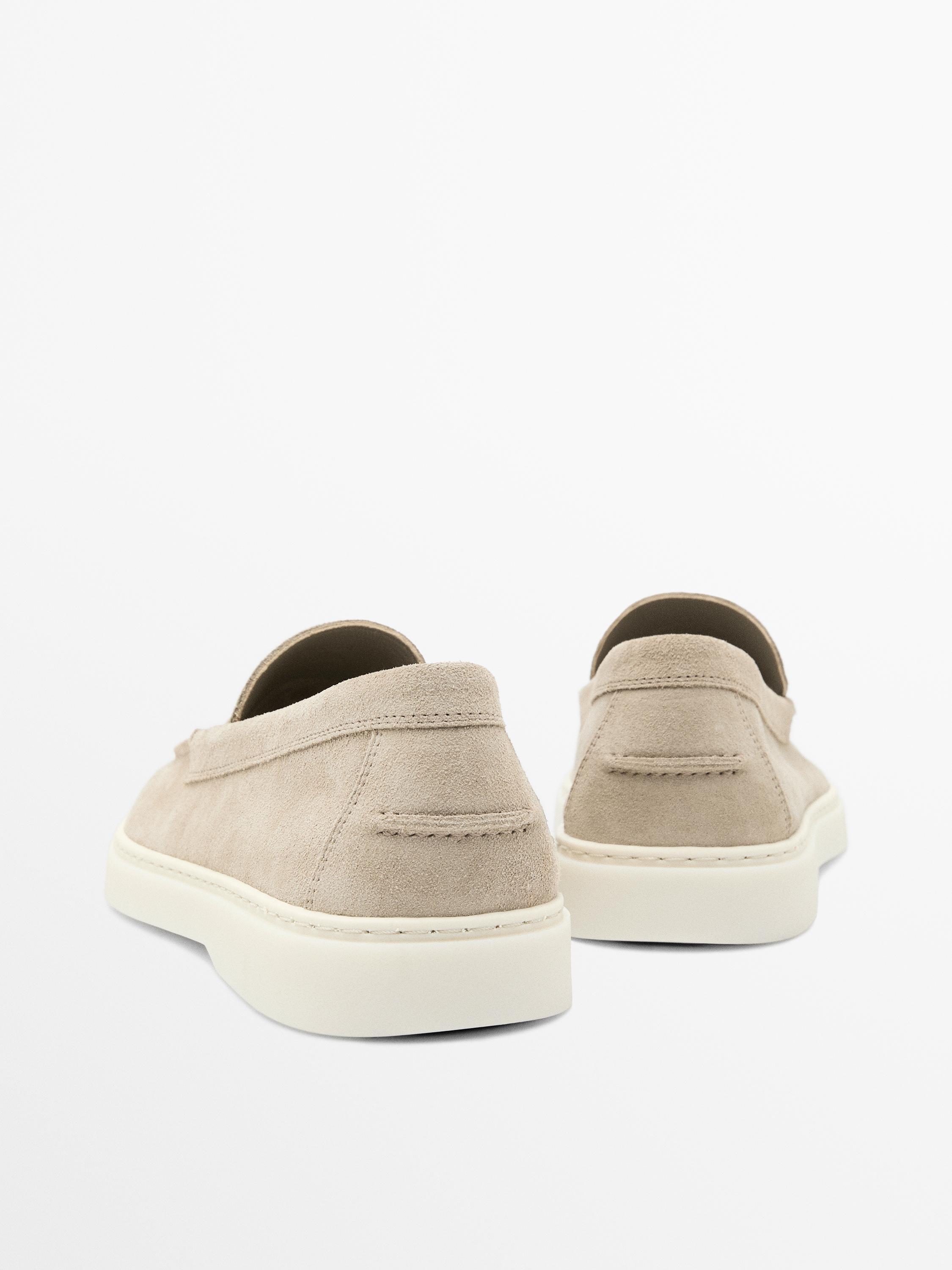 Split leather loafers