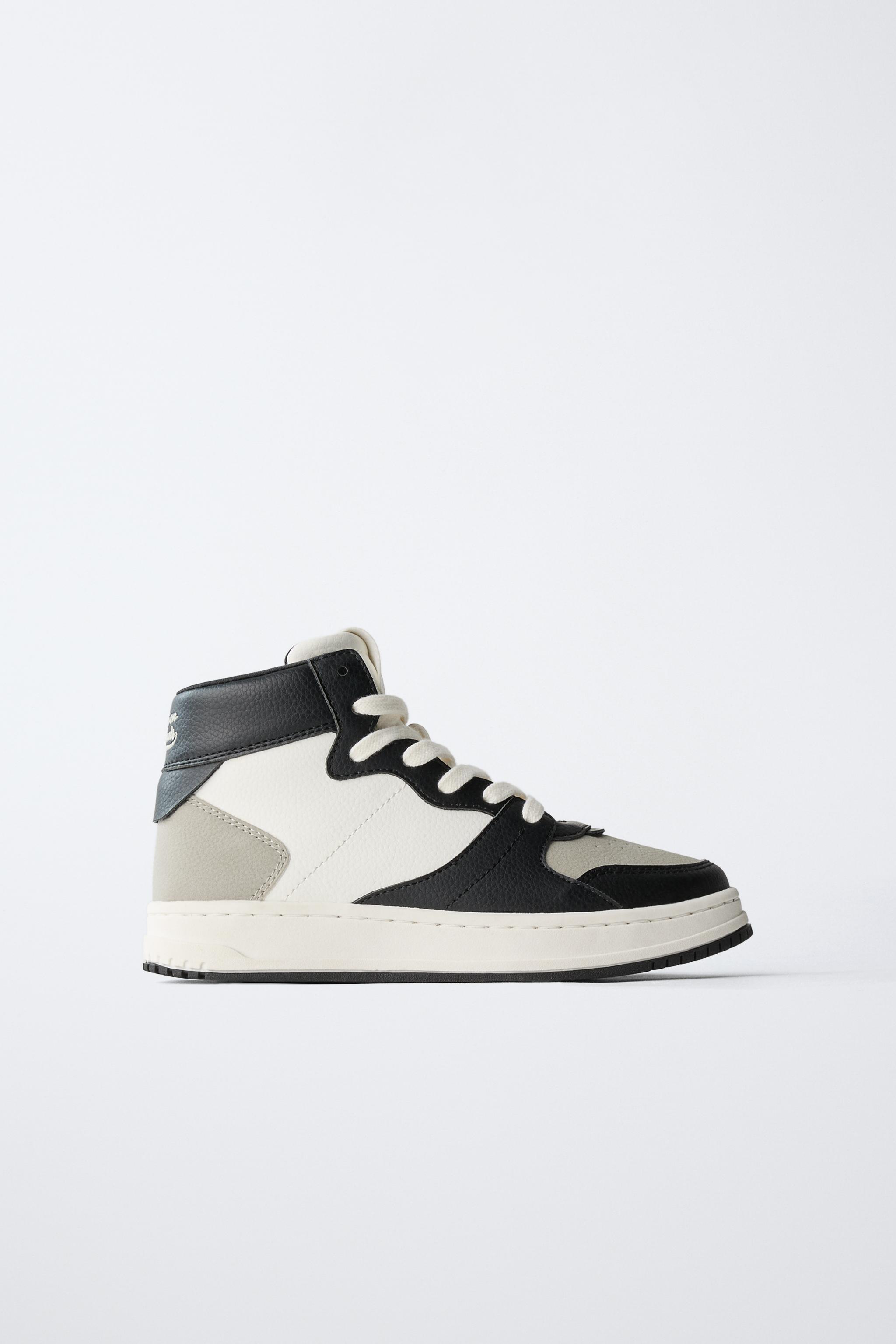 CONTRAST HIGH-TOP SNEAKERS