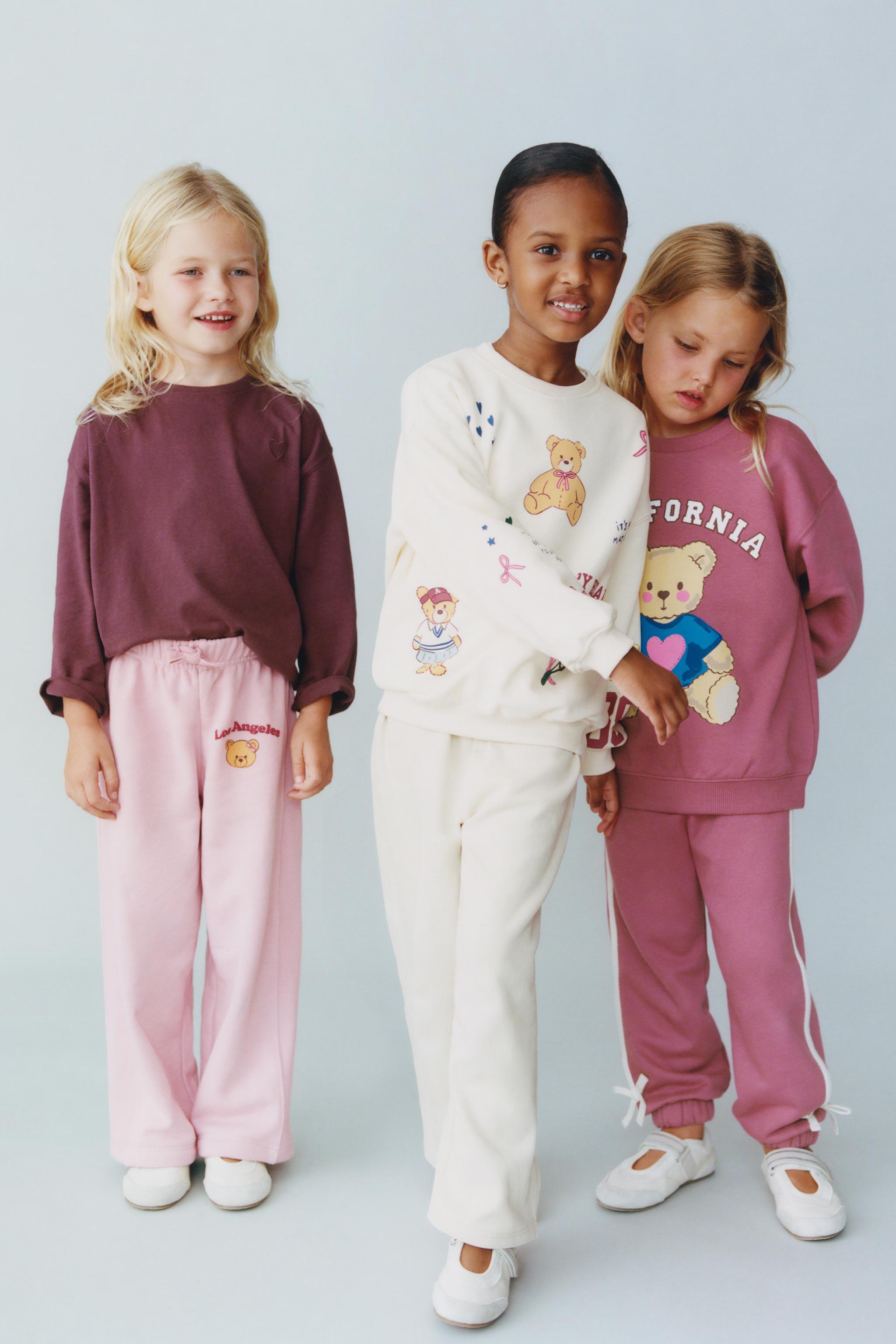 TEDDY BEAR WIDE LEG PLUSH PANTS