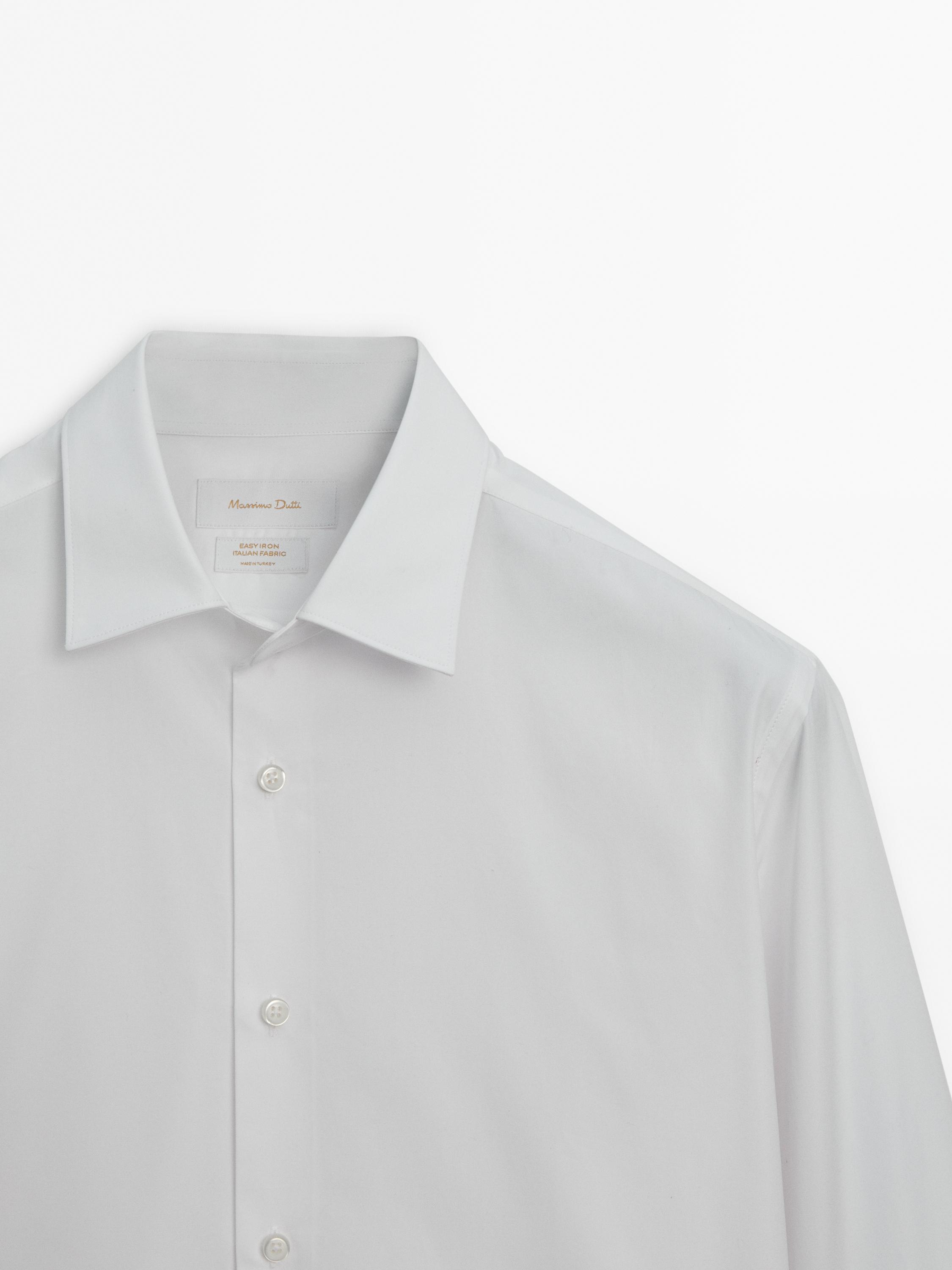 Slim fit 100% cotton poplin shirt