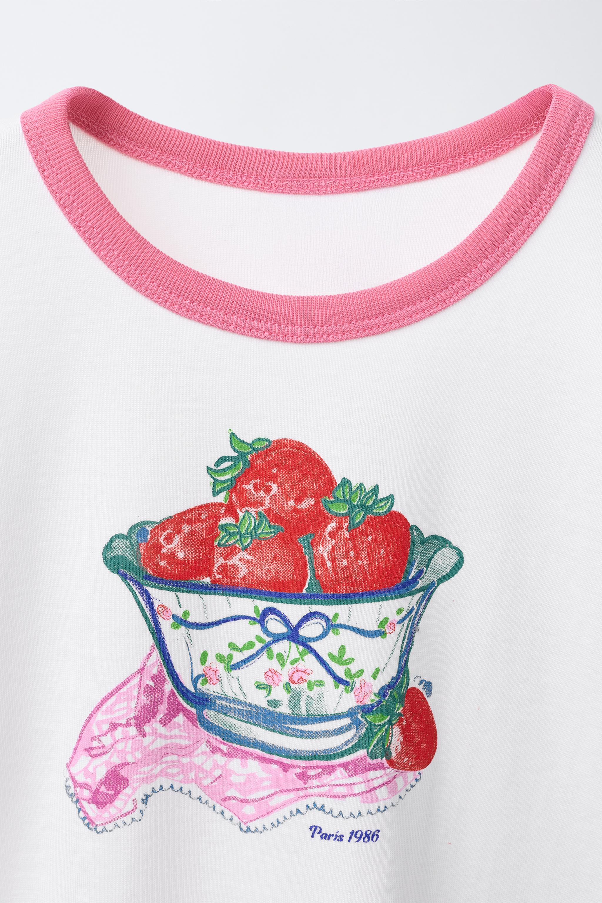 STRAWBERRY PRINT T-SHIRT