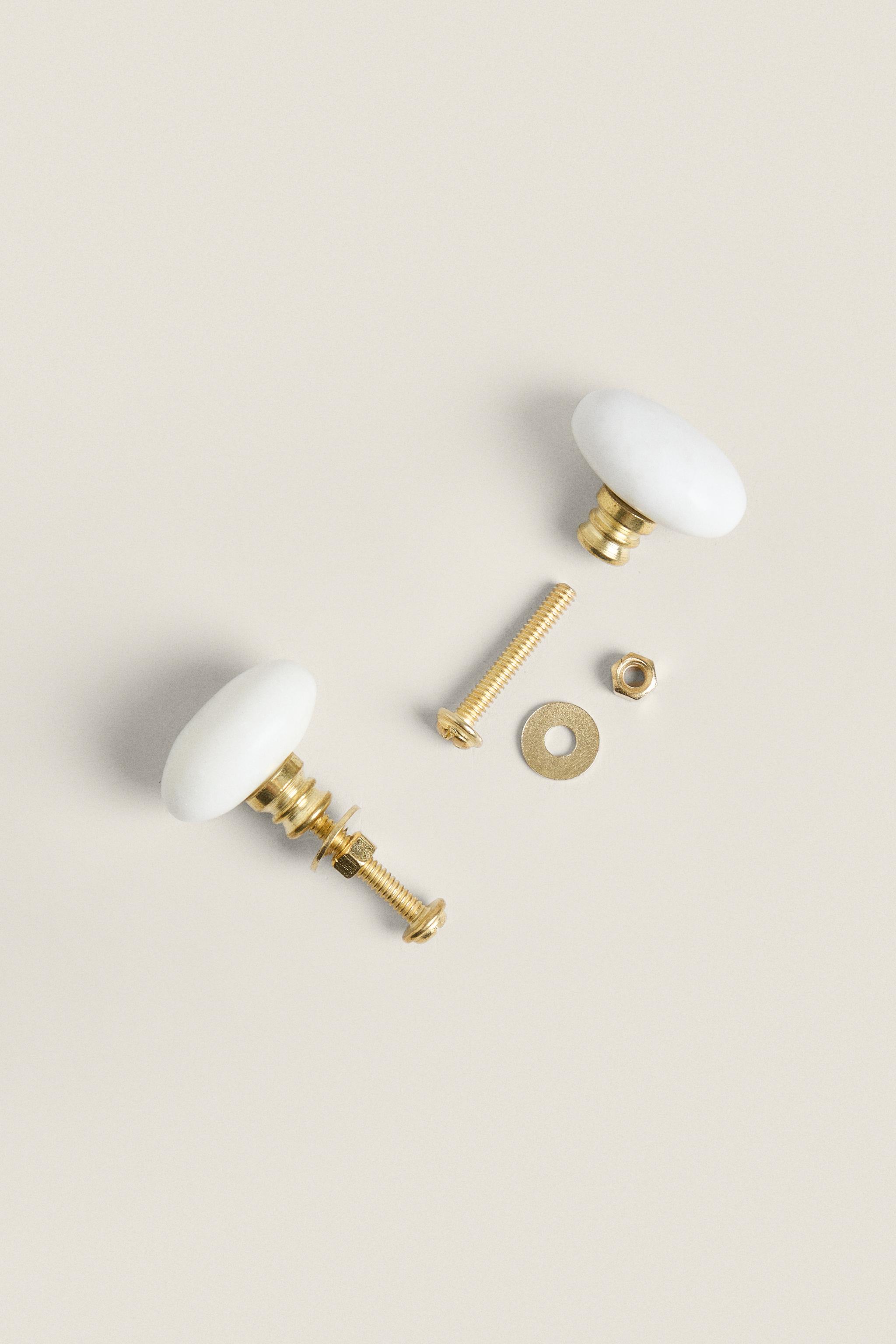 SET OF OVAL MARBLE KNOBS (SET OF 2)