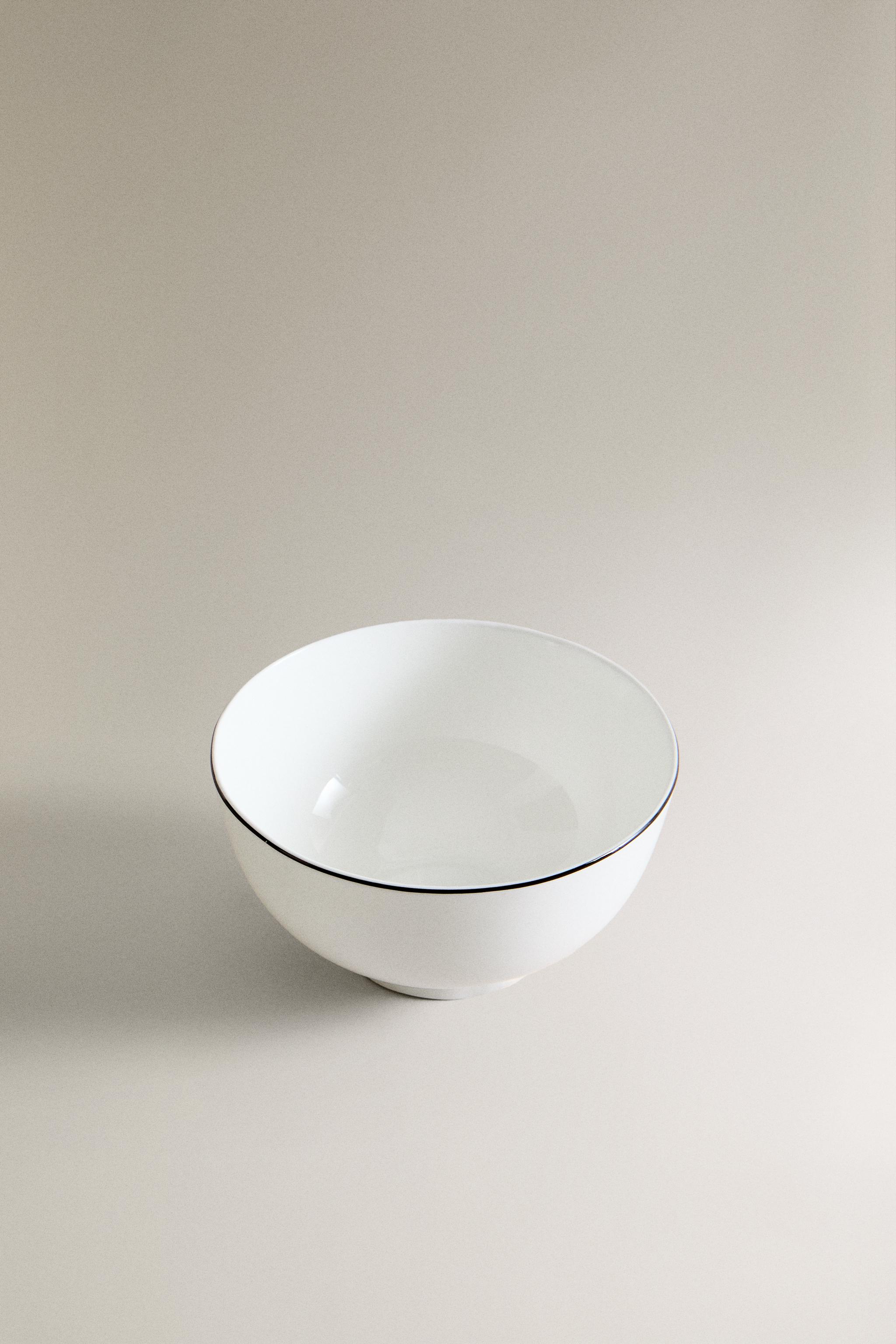 BONE CHINA MINI BOWL WITH BLACK RIM