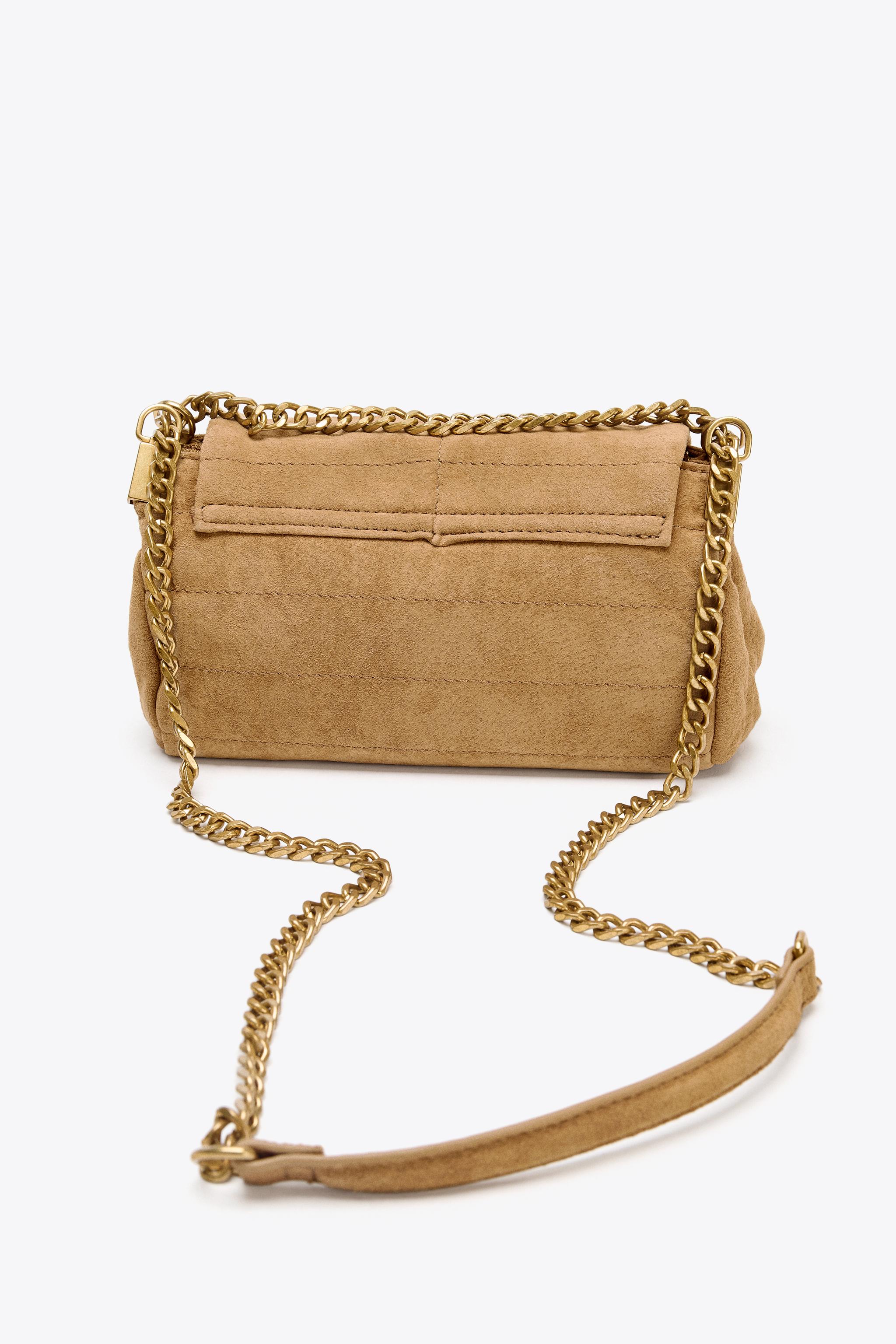 SPLIT LEATHER SHOULDER BAG