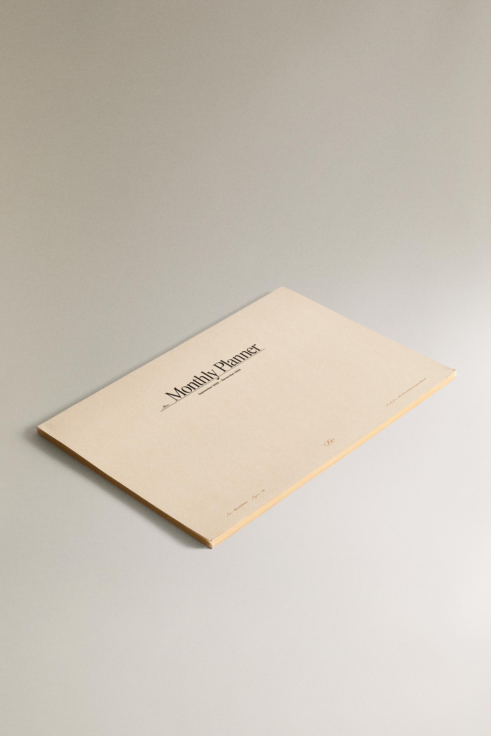 A5 MONTHLY PLANNER WITH GOLD RIMS