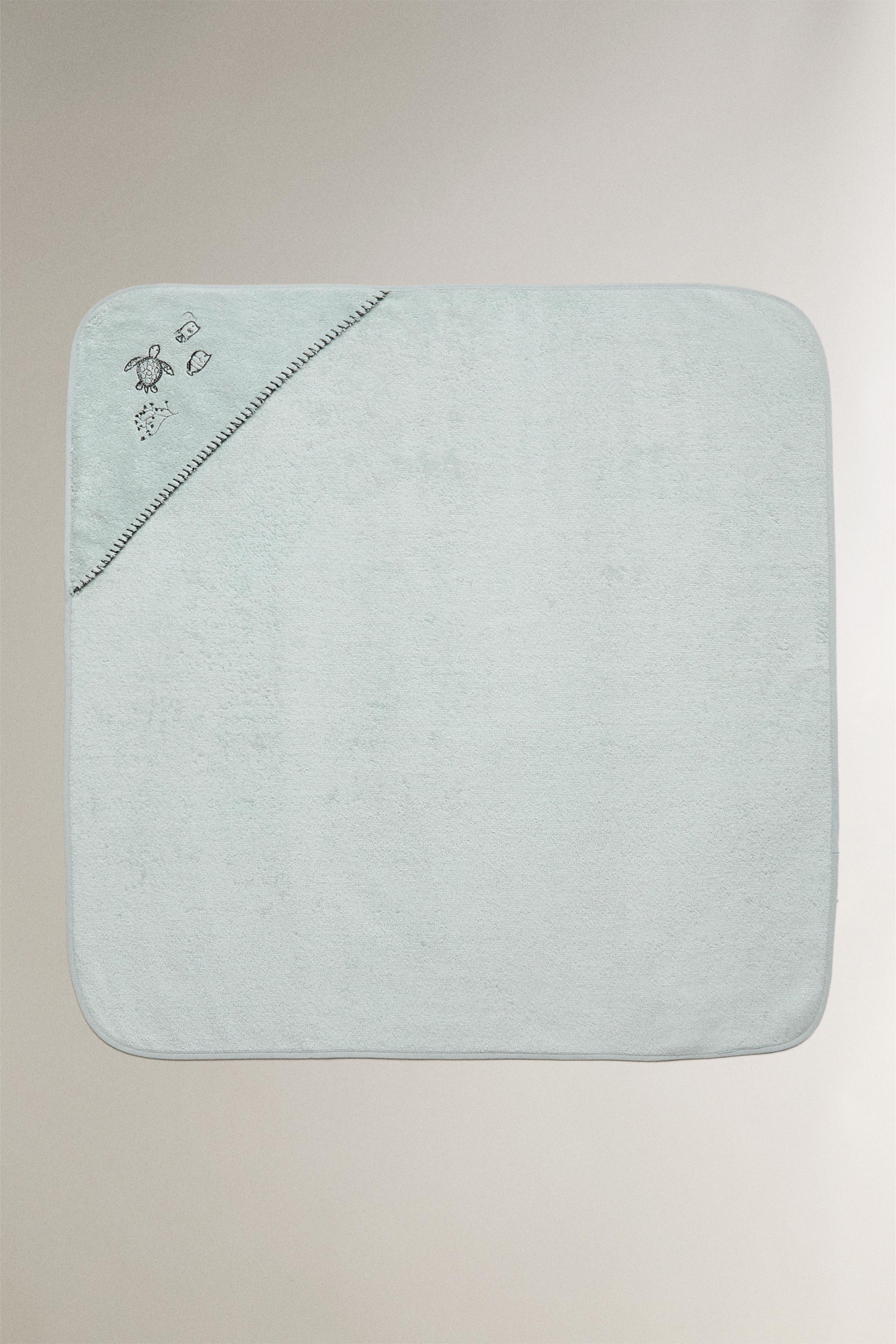 HOODED TROPICAL SEA BABY TOWEL