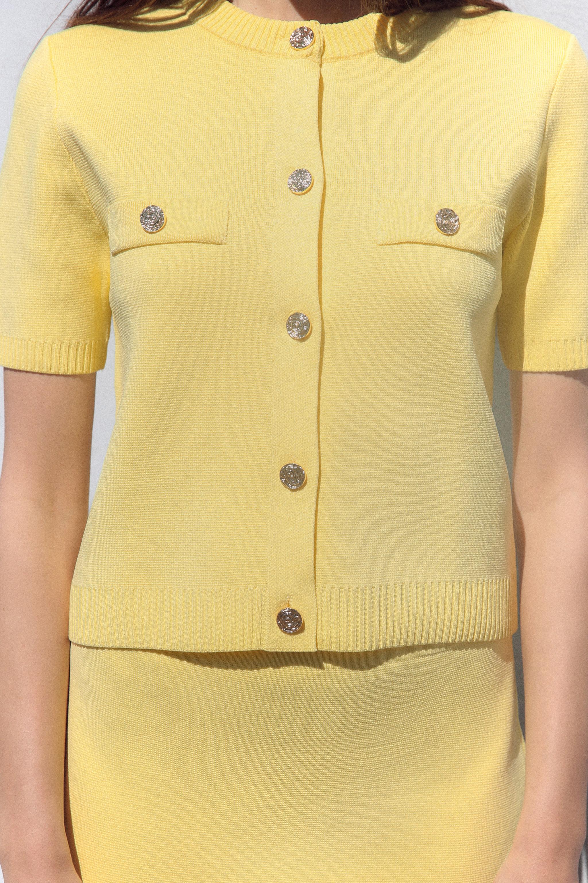 SHORT SLEEVE KNIT CARDIGAN