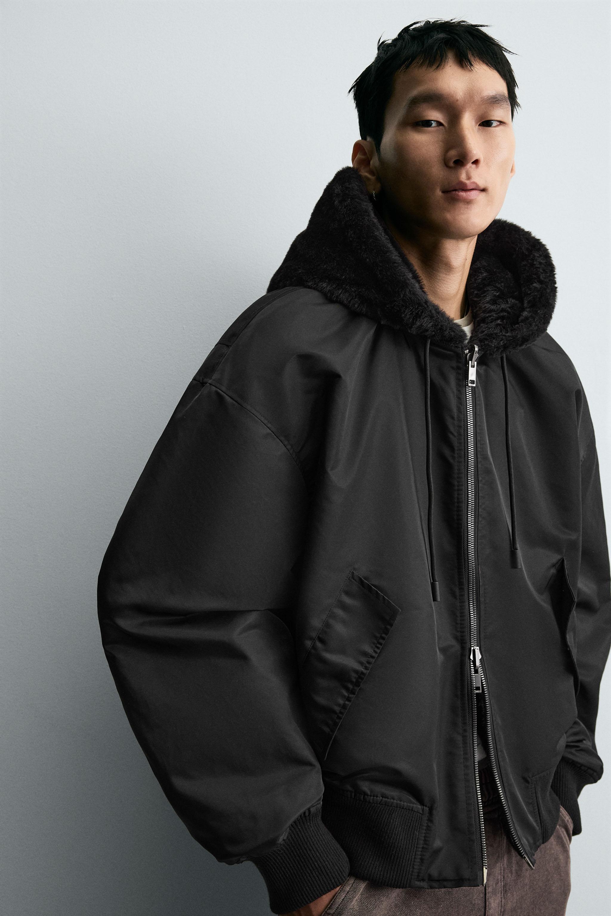 REVERSIBLE FAUX FUR BOMBER JACKET