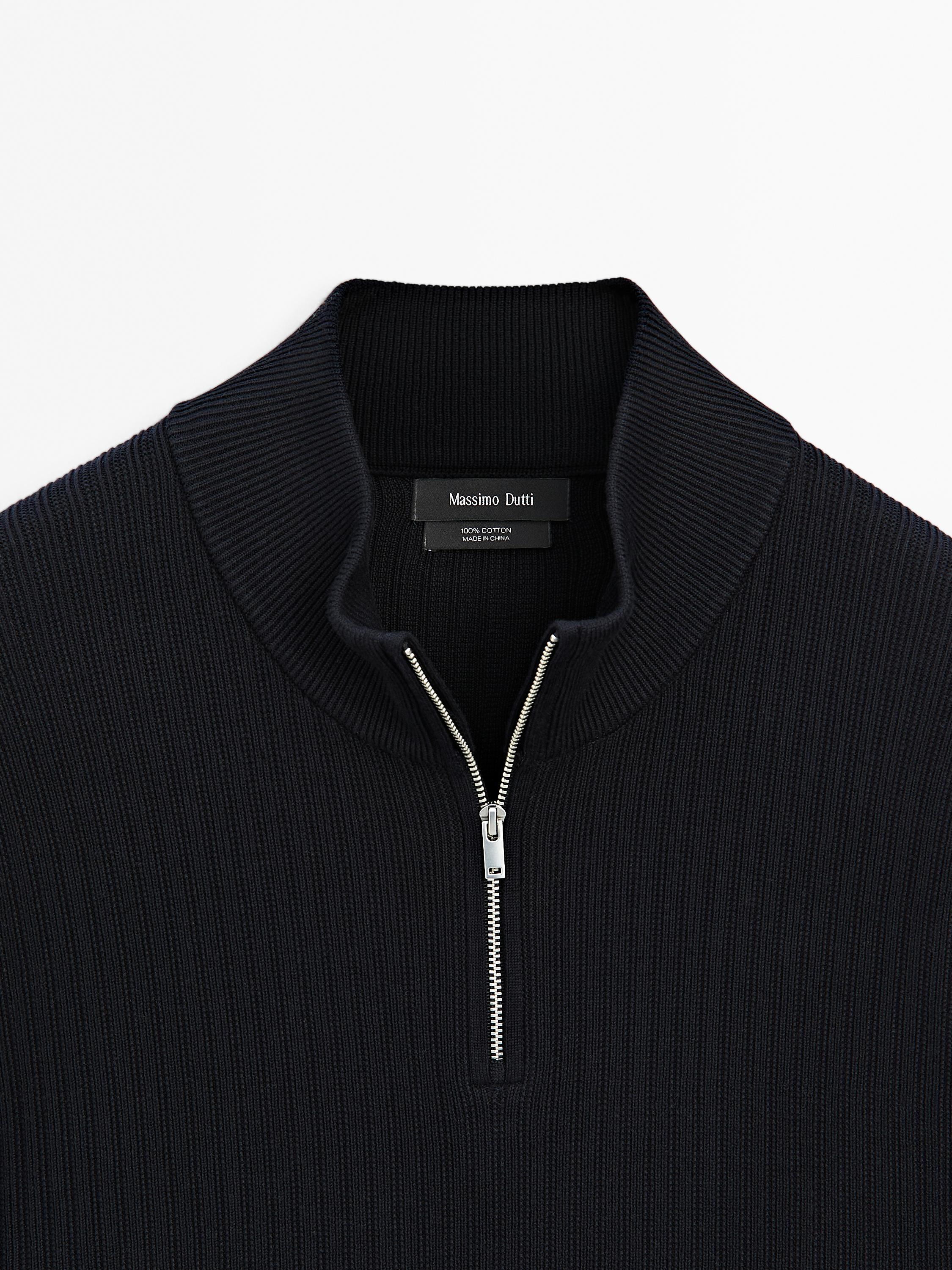 Mock neck knit sweater