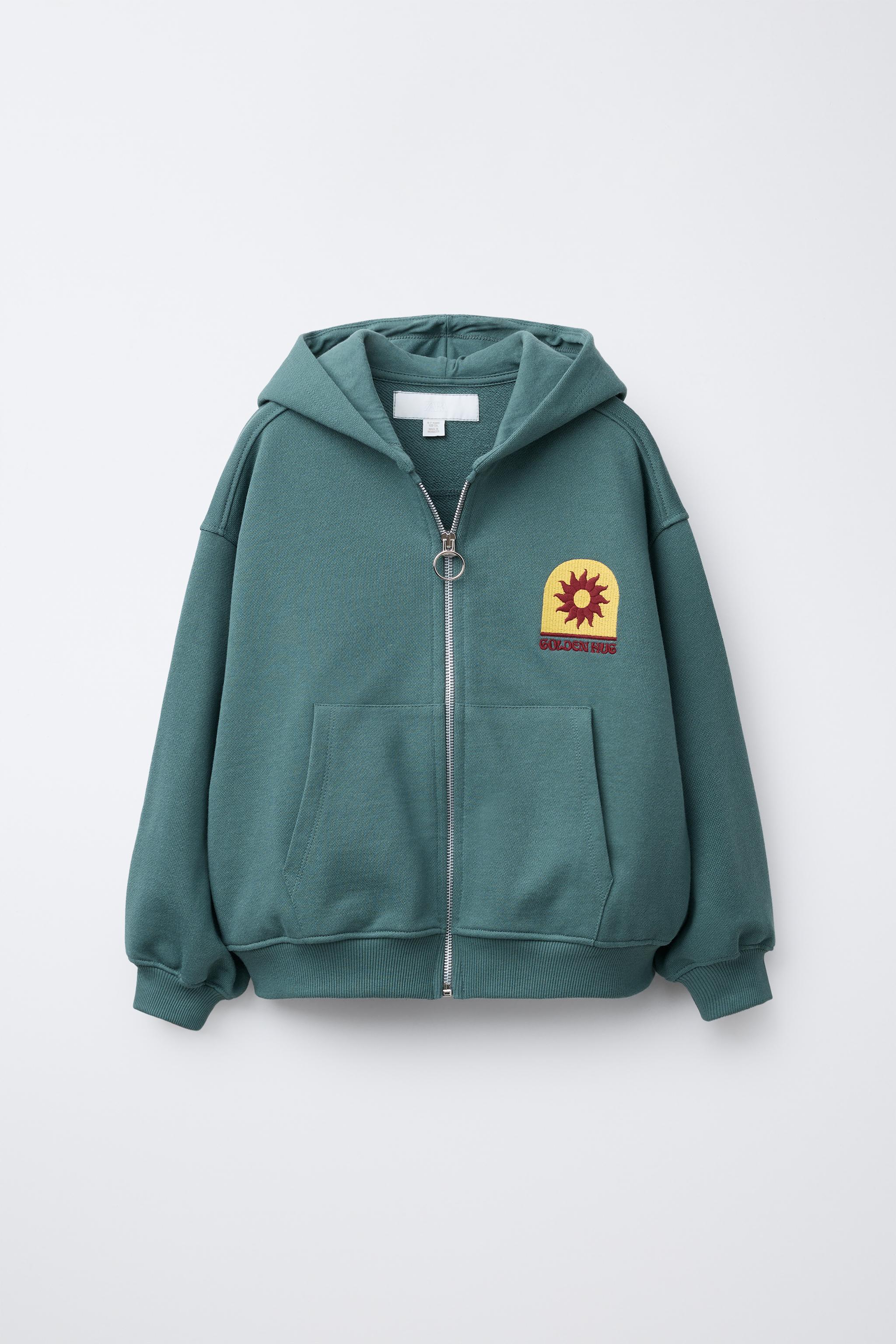 EMBROIDERED ZIP SWEATSHIRT