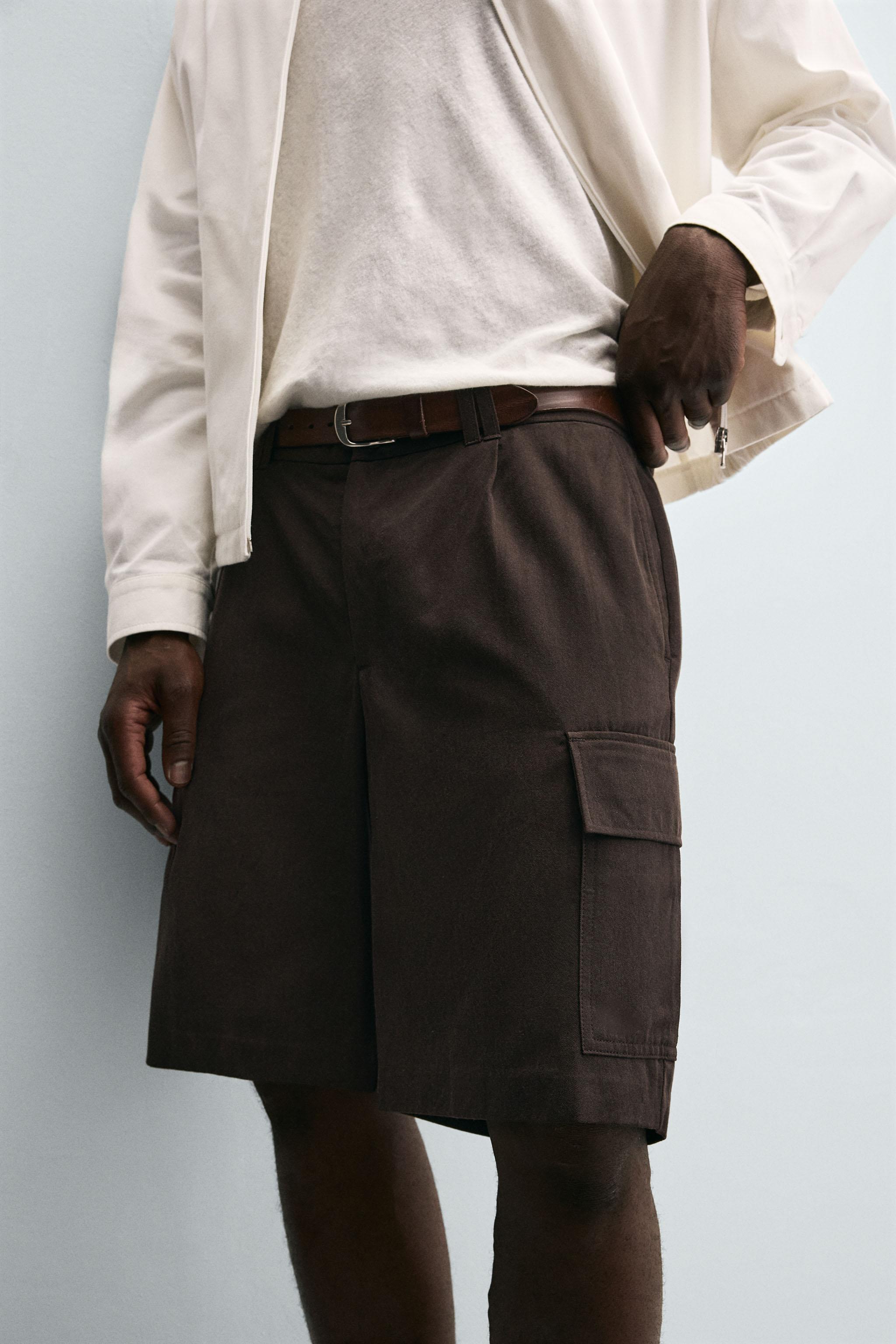 LYOCELL-COTTON CARGO SHORTS
