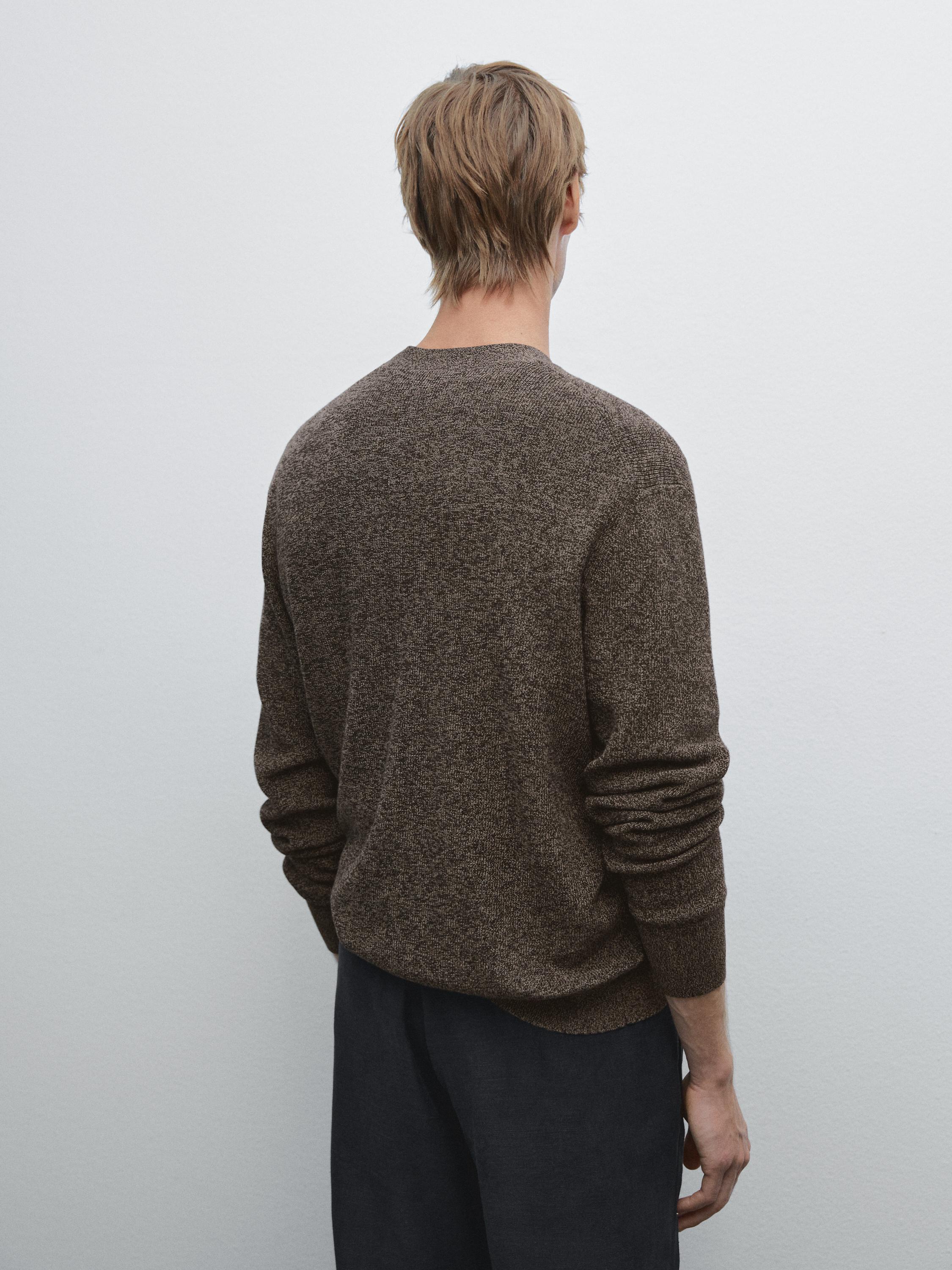 100% cotton mouliné knit cardigan