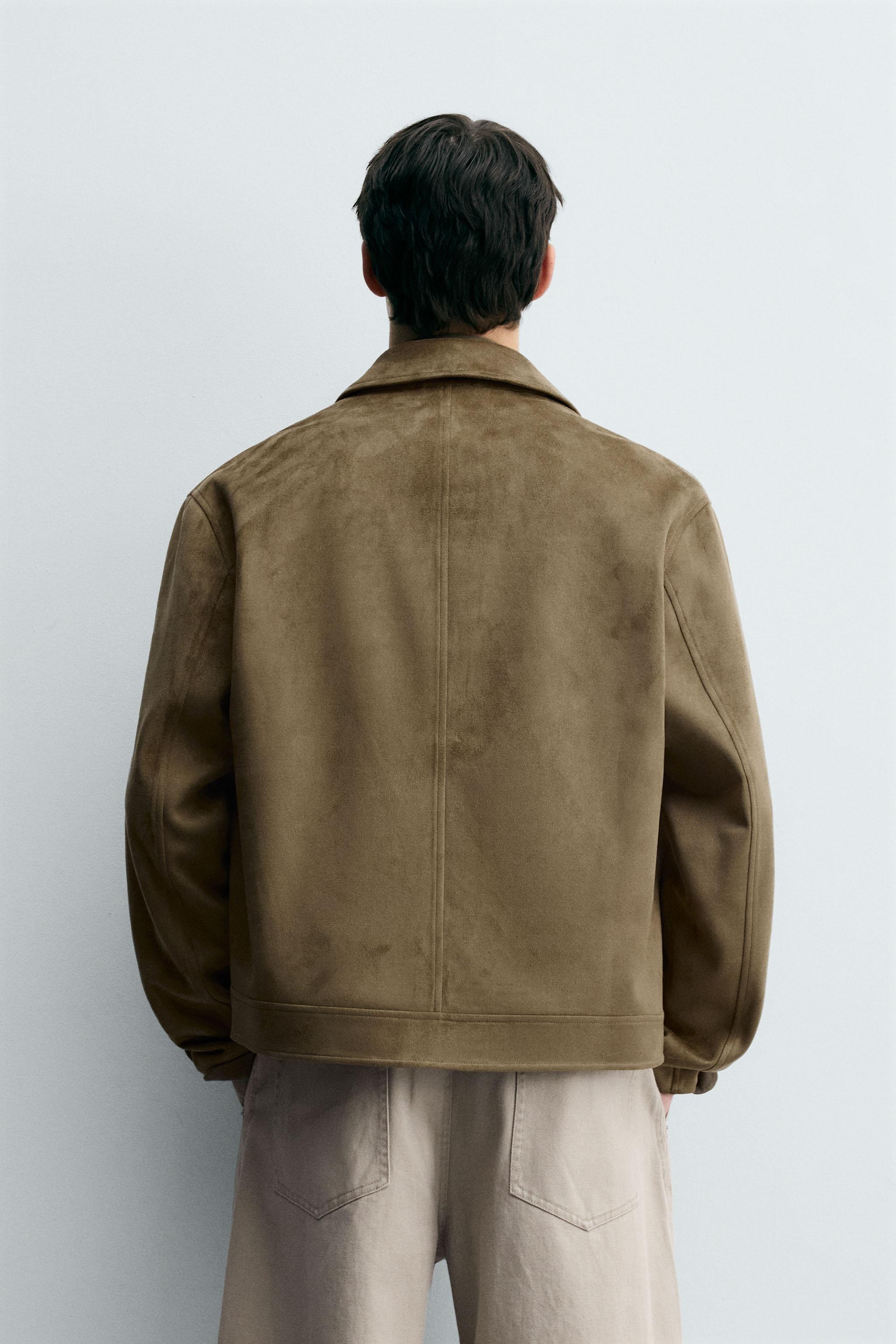 REGULAR FIT FAUX SUEDE JACKET