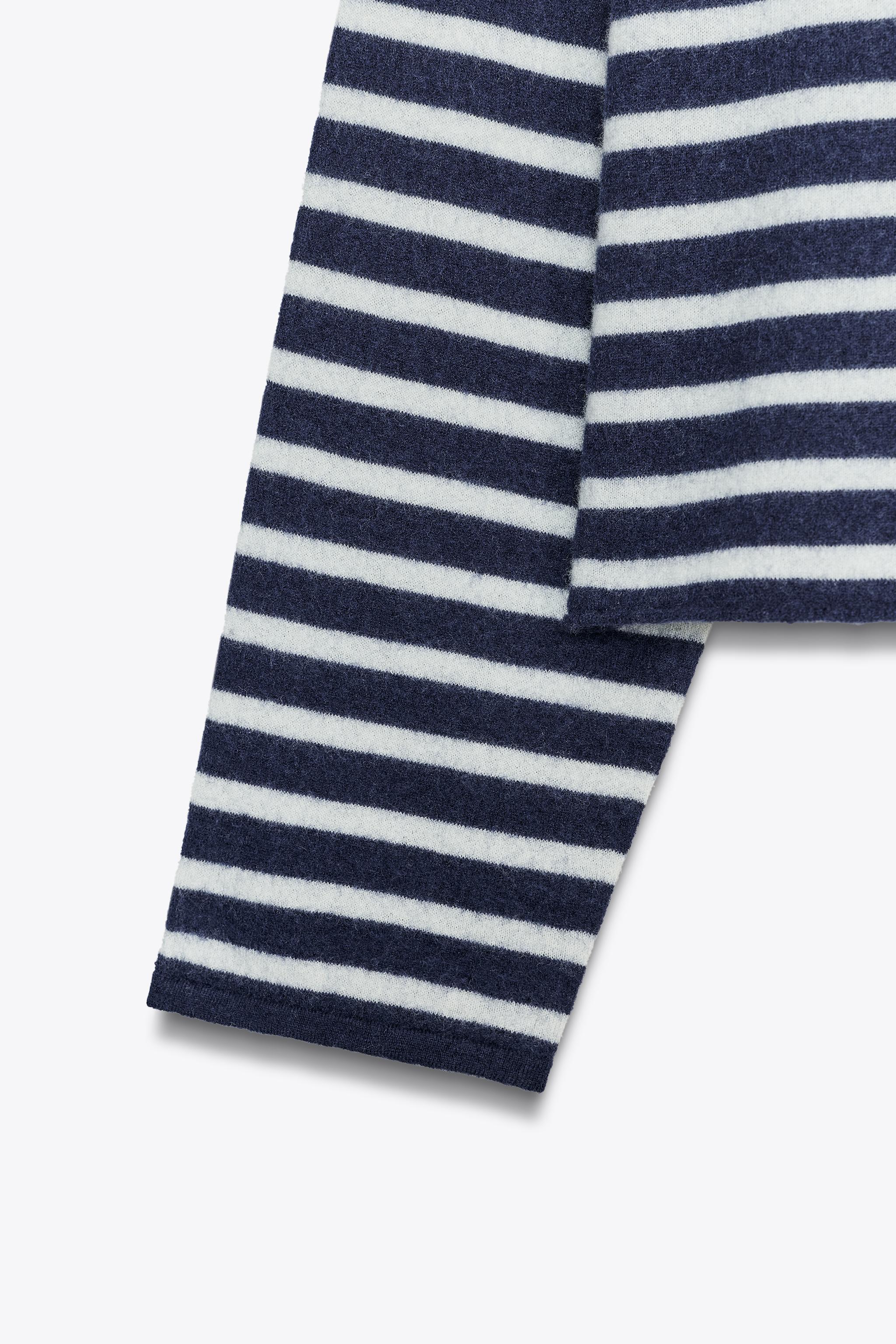 STRIPED KNIT SWEATER 100% WOOL