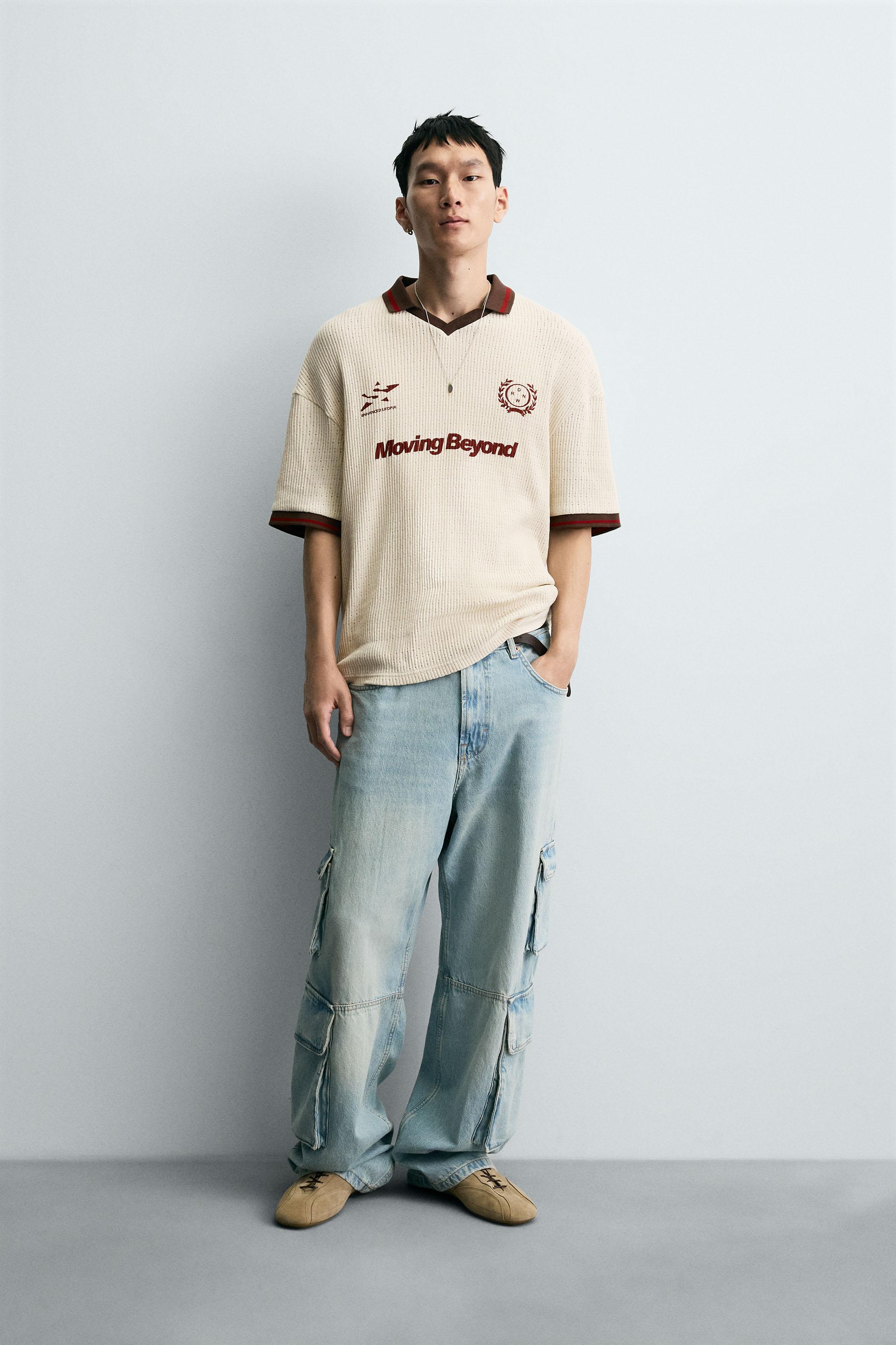 RETRO SOCCER TEXTURED POLO SHIRT