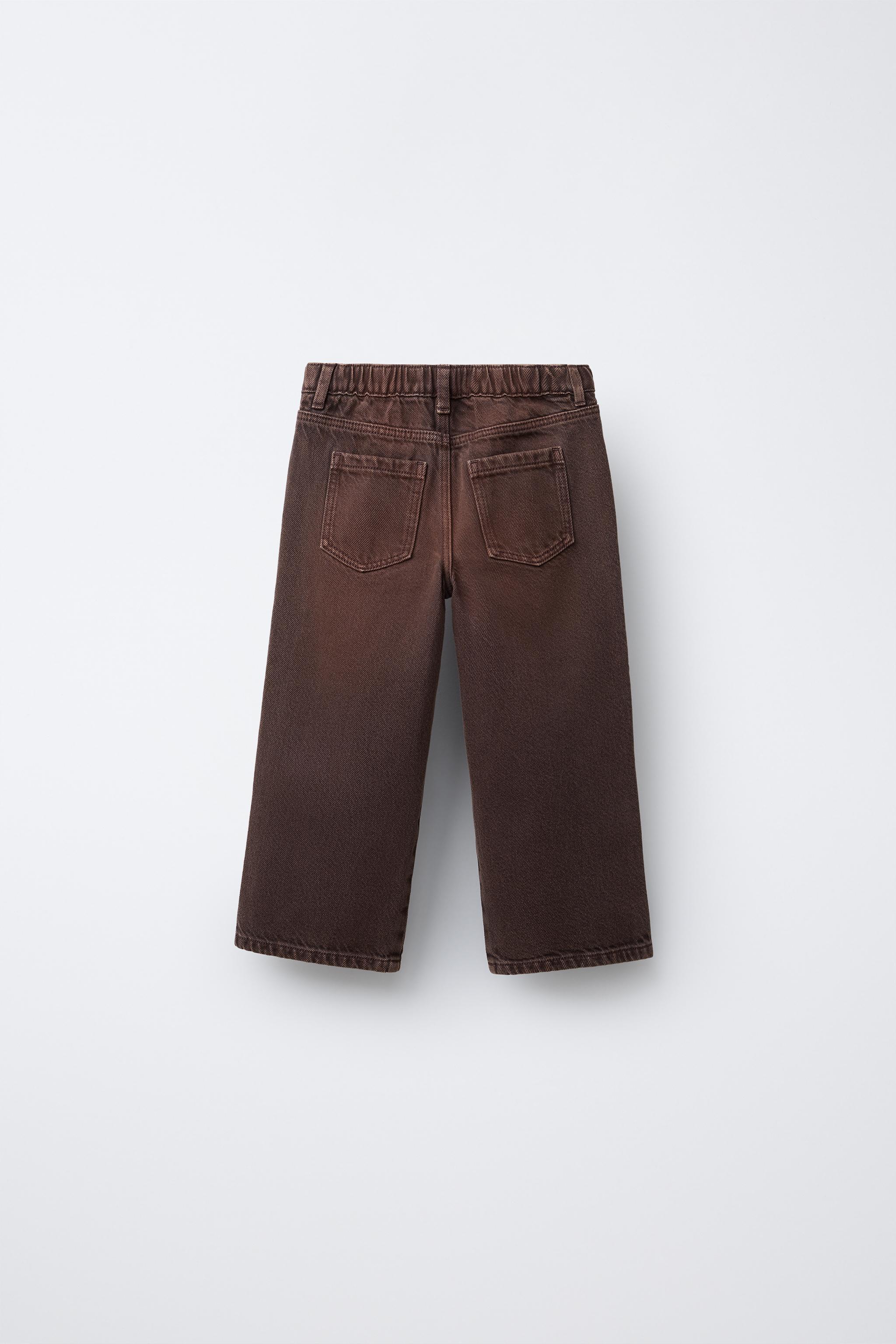 CROSSOVER WAIST WIDE LEG JEANS