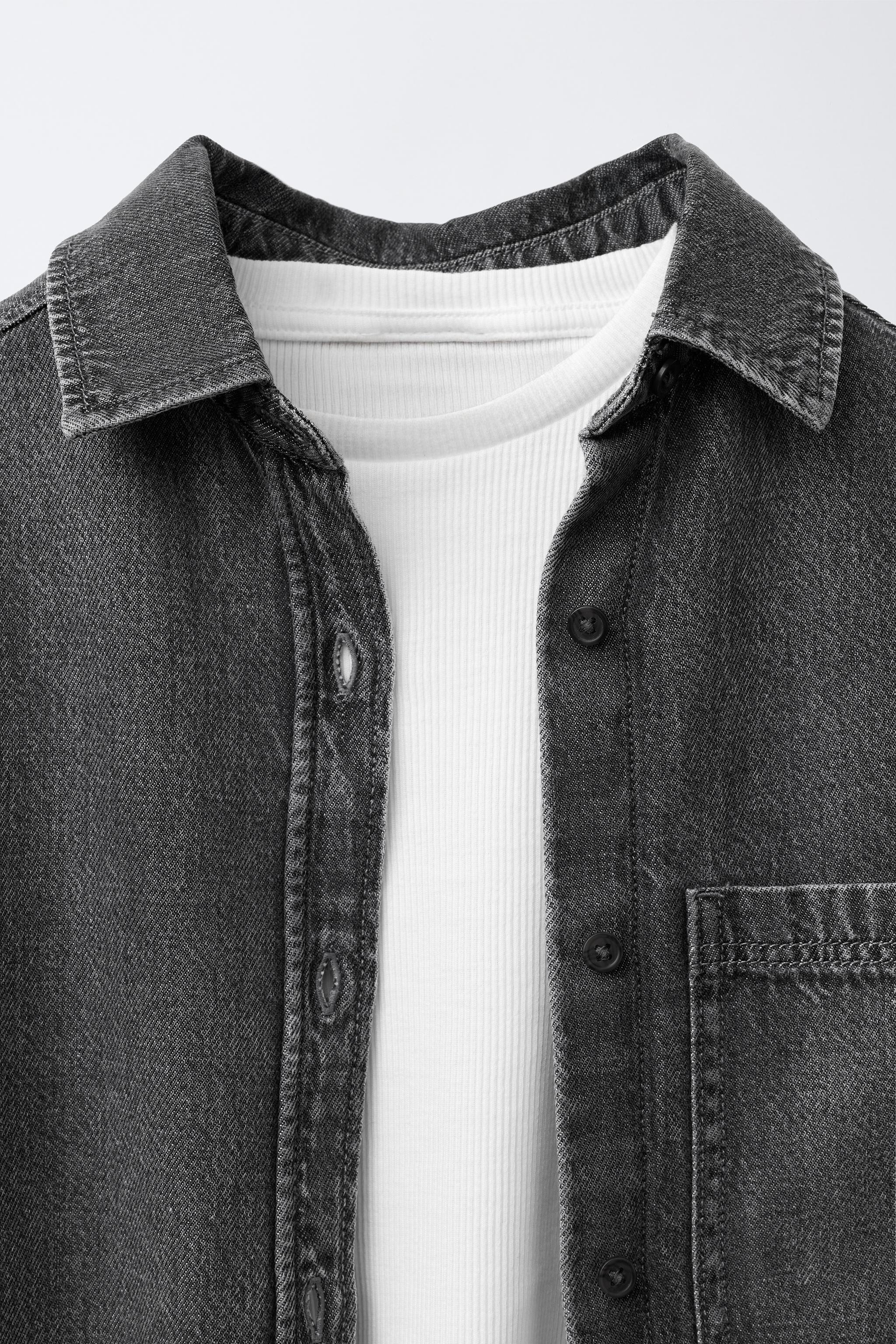 DENIM SHIRT AND RIB T-SHIRT PACK