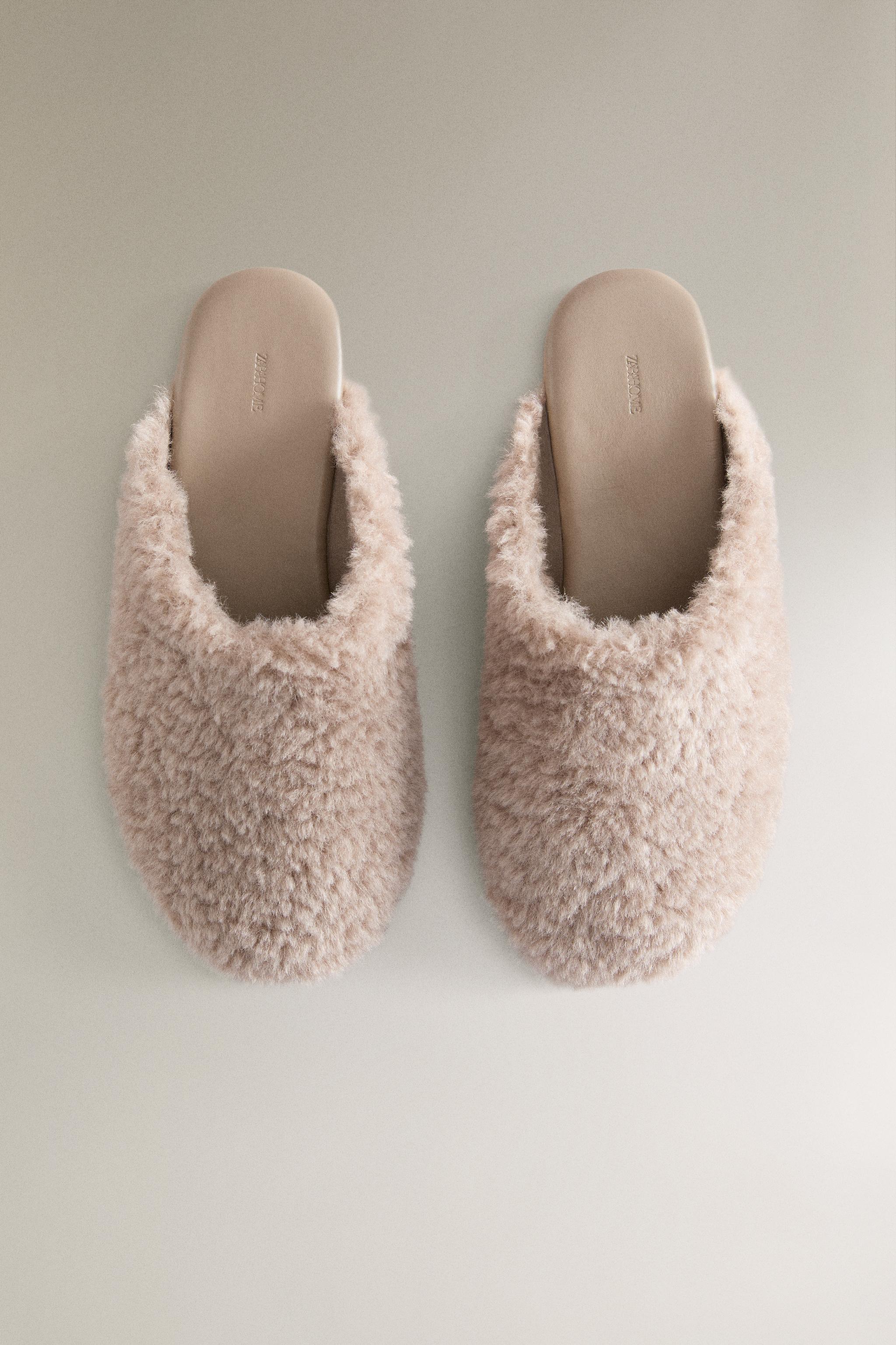 WARM LEATHER MULE SLIPPERS