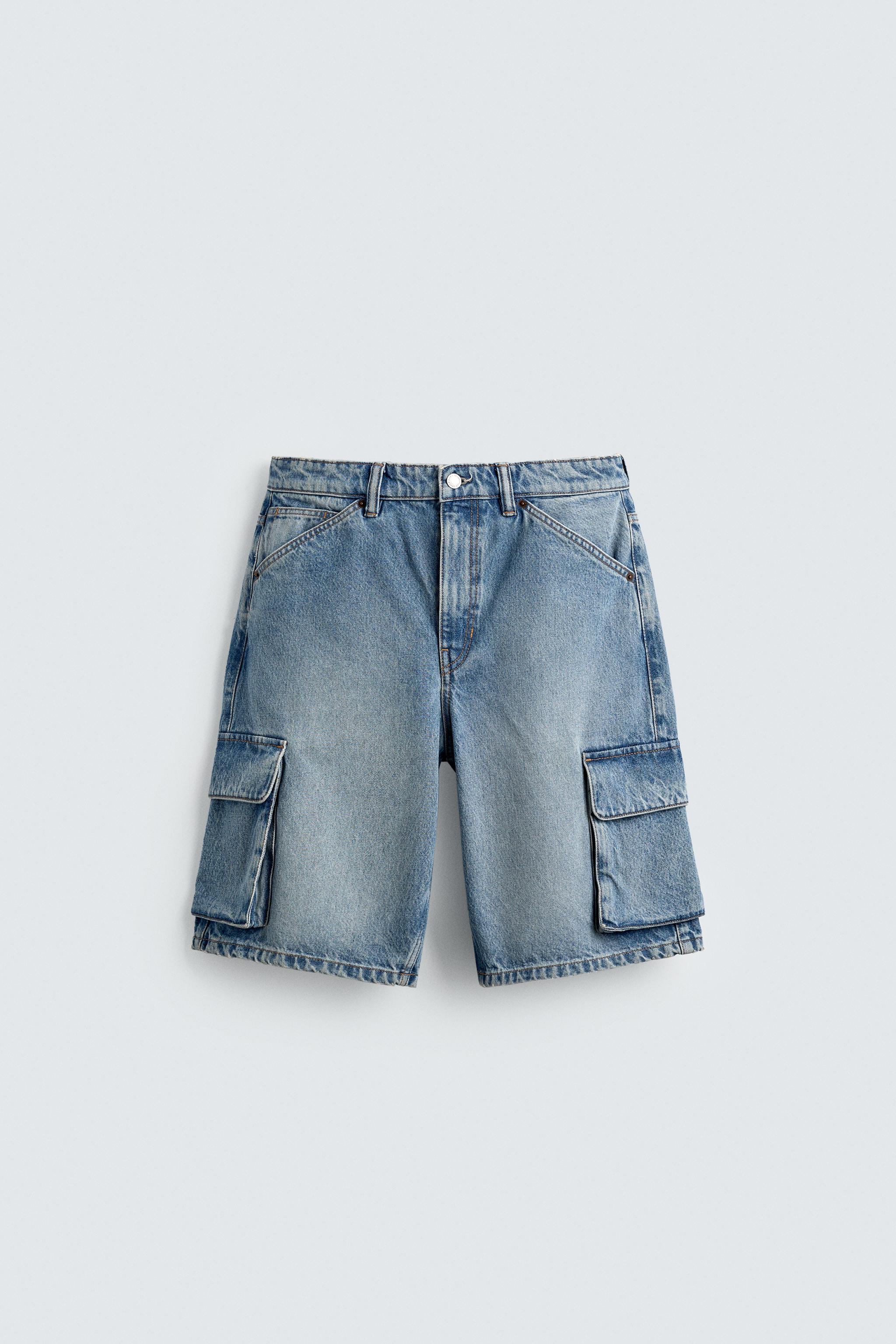 CARGO DENIM SHORTS