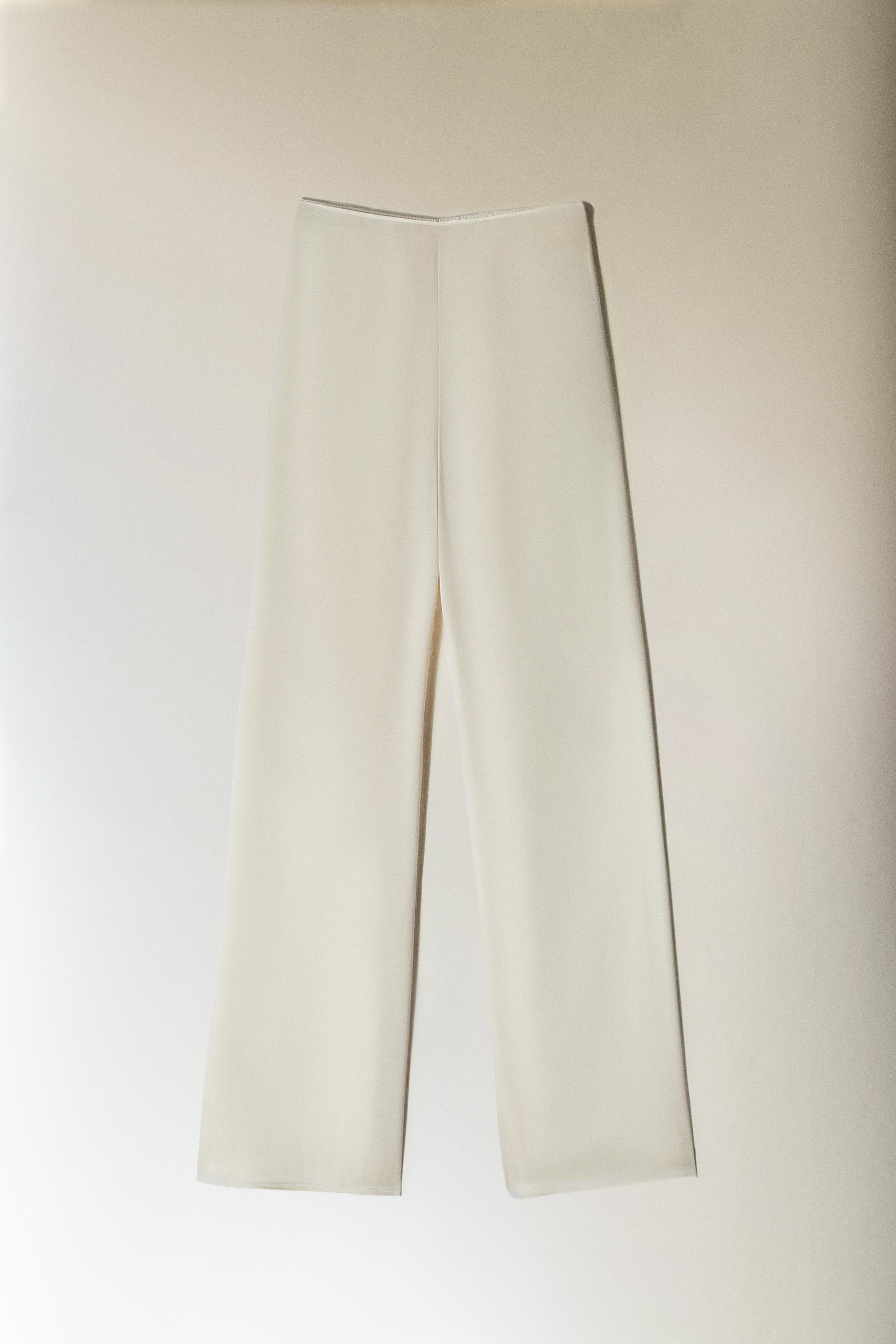 BEIGE SILK PANTS