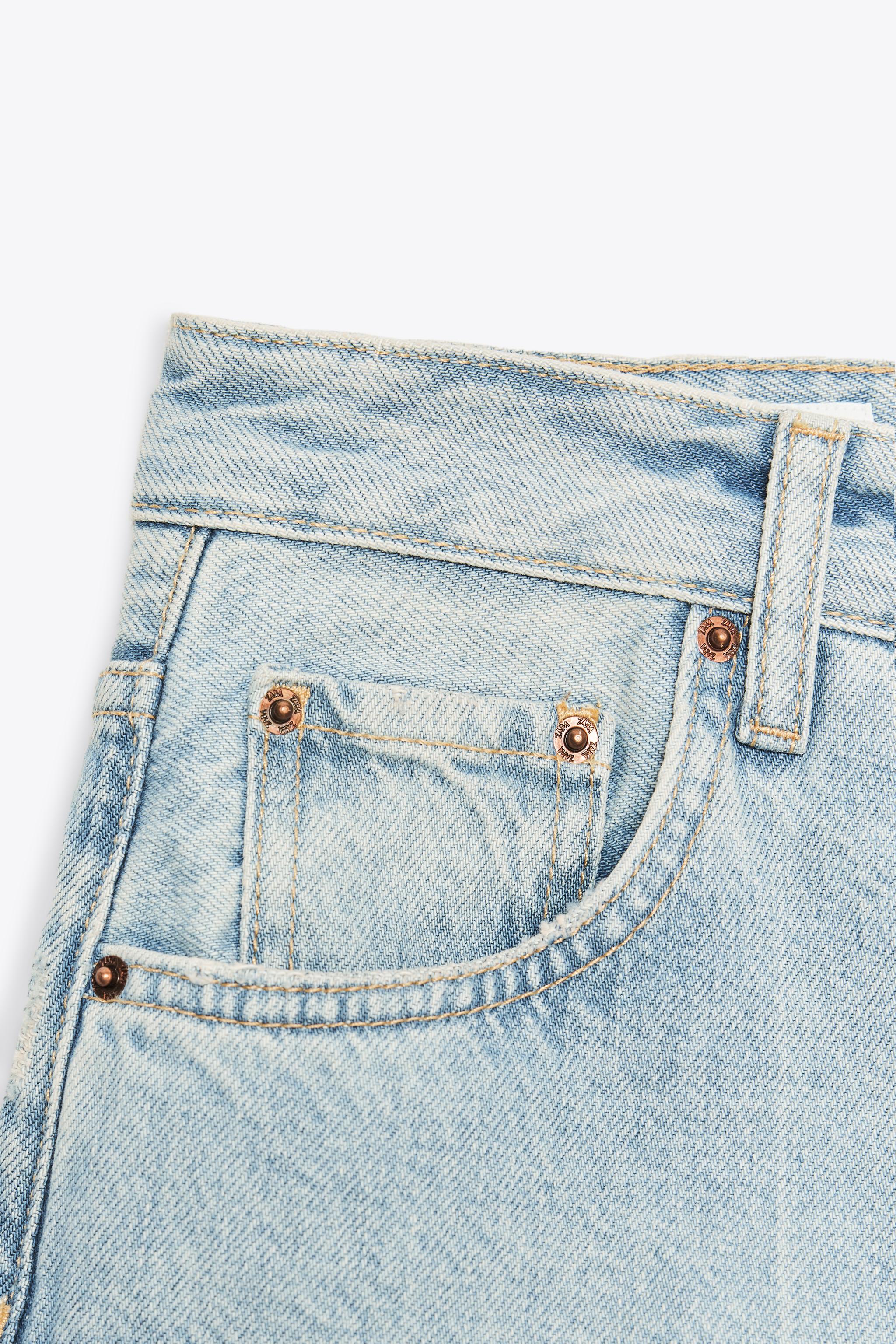 RIPPED MID-RISE TRF DENIM JORTS
