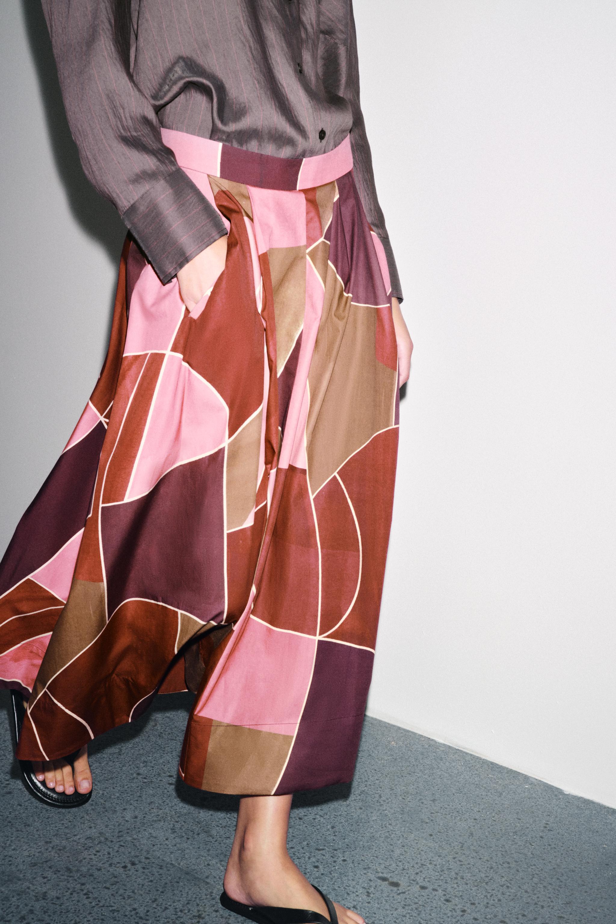 PRINTED MIDI SKIRT ZW COLLECTION