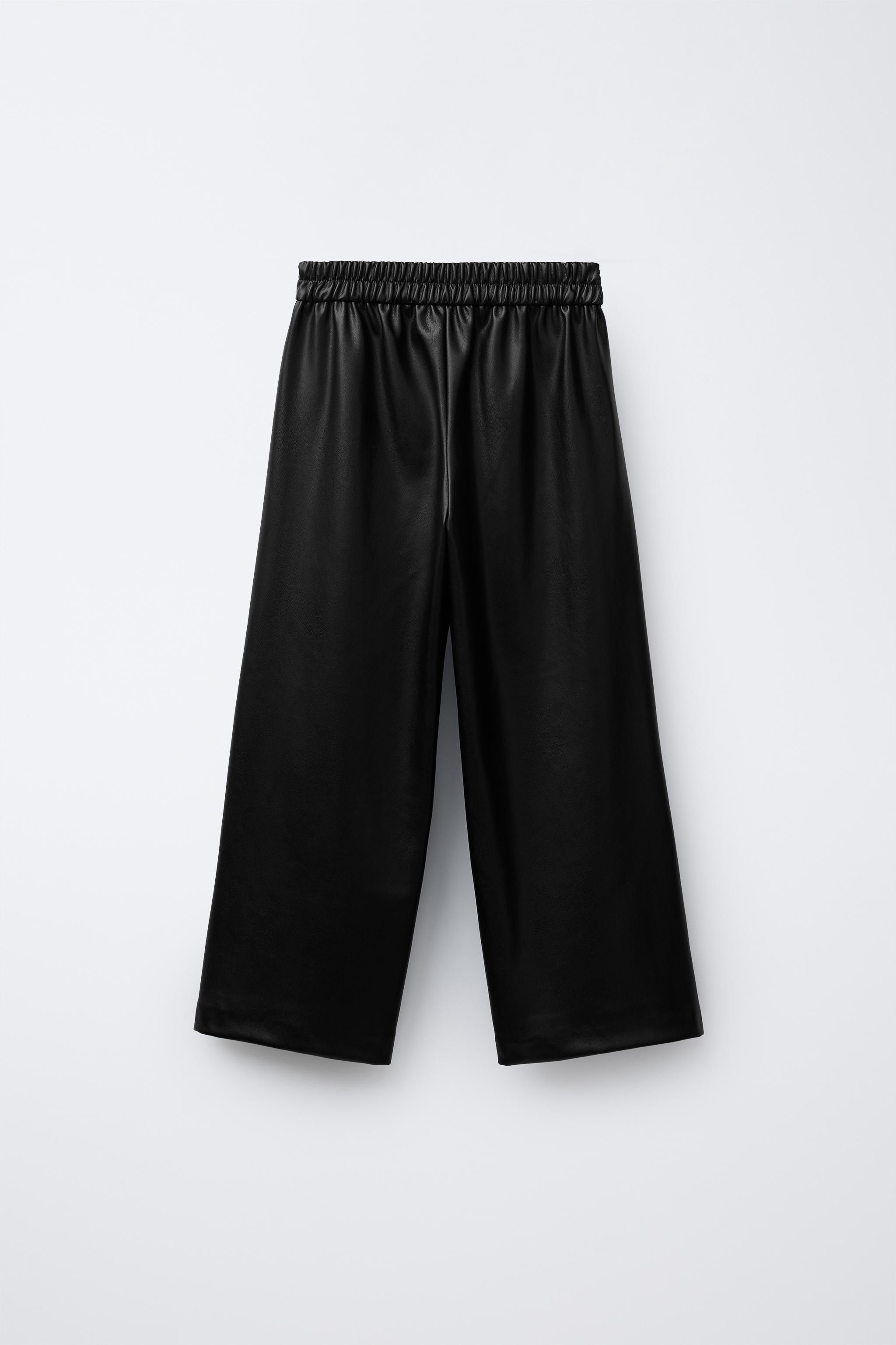 FAUX LEATHER BOW PANTS
